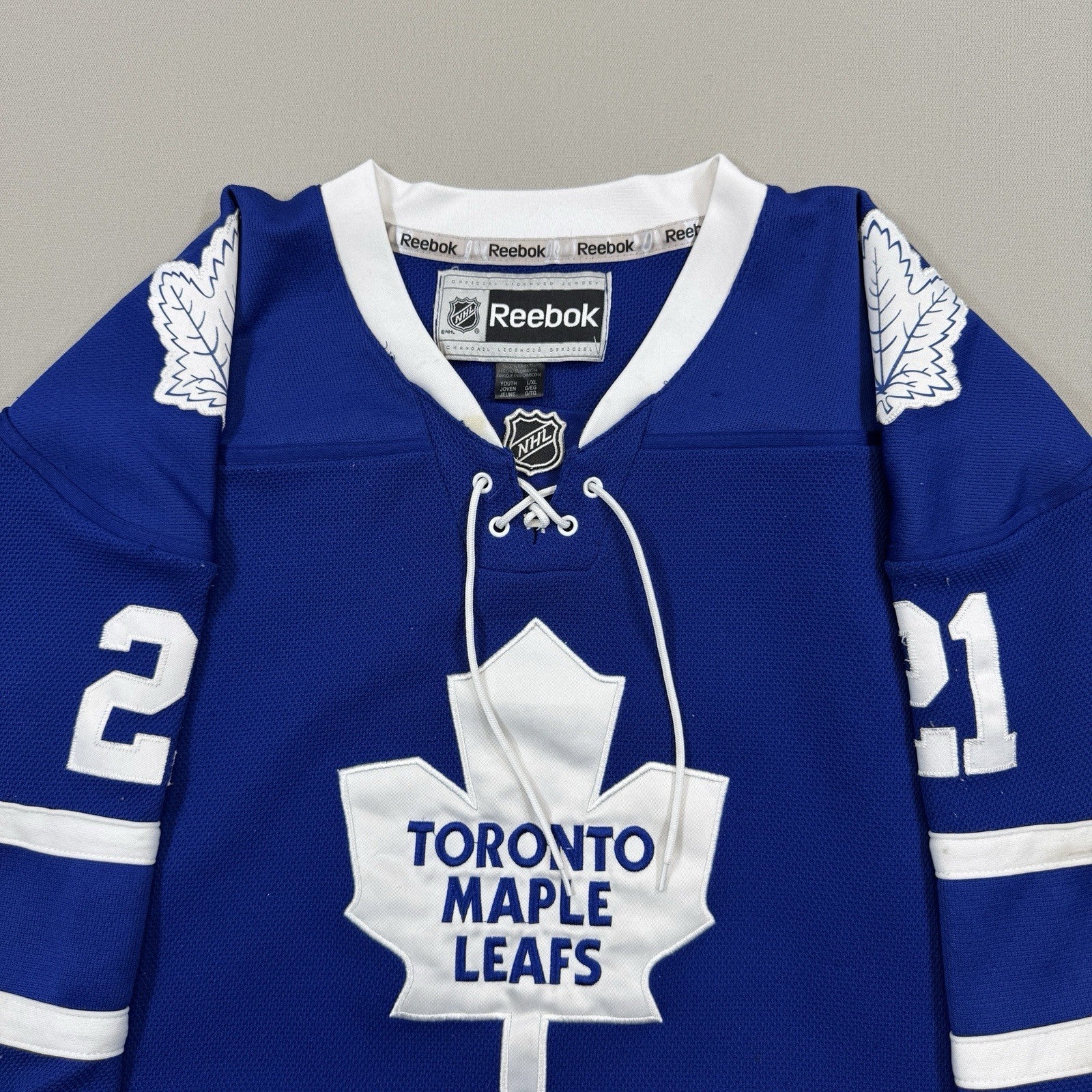 Reebok NHL James Van Riemsdyk #21 Toronto Maple Leafs Youth L/XL Hockey Jersey