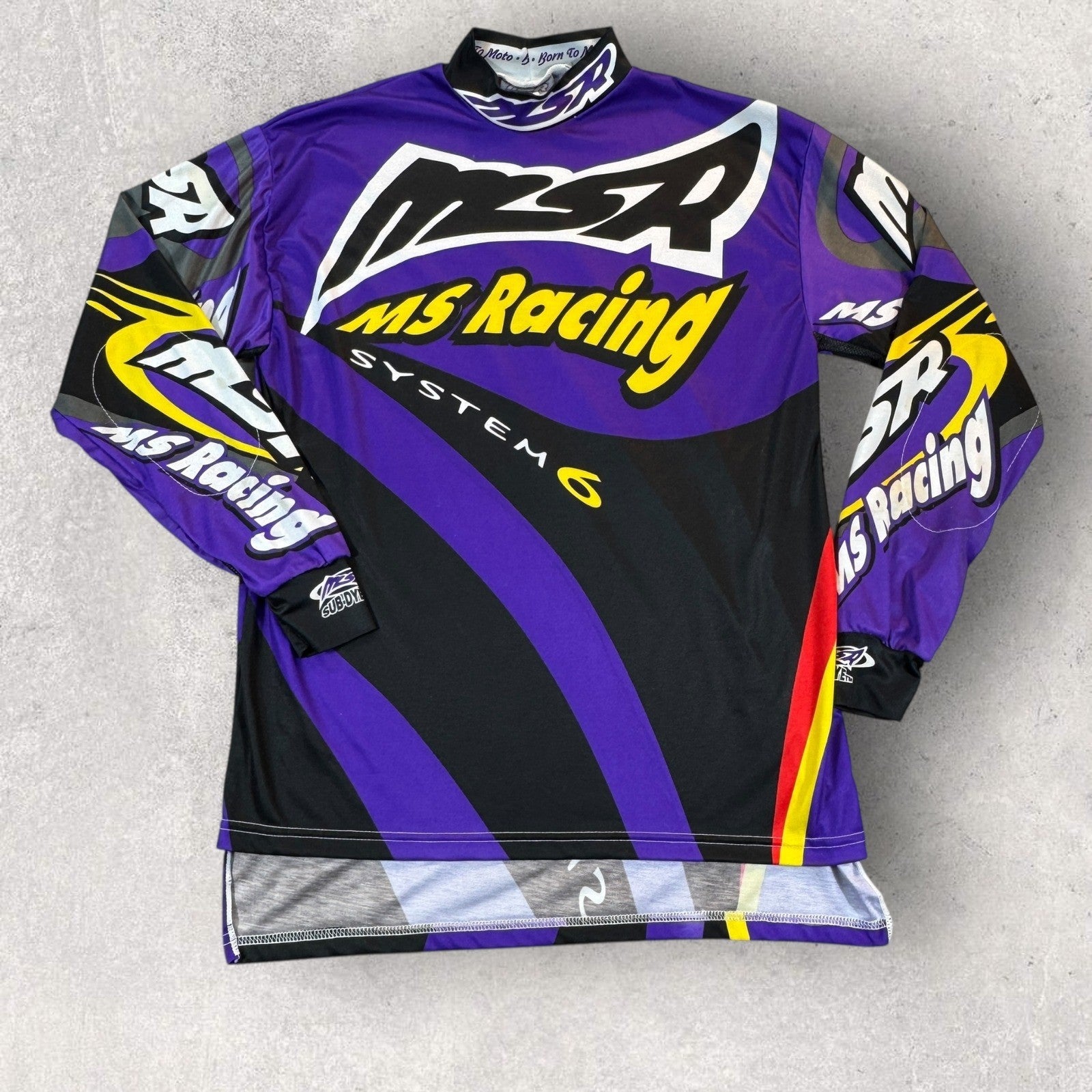 Vintage MSR Racing System 6 Jersey mens Small Purple Graphic Motocross Shirt
