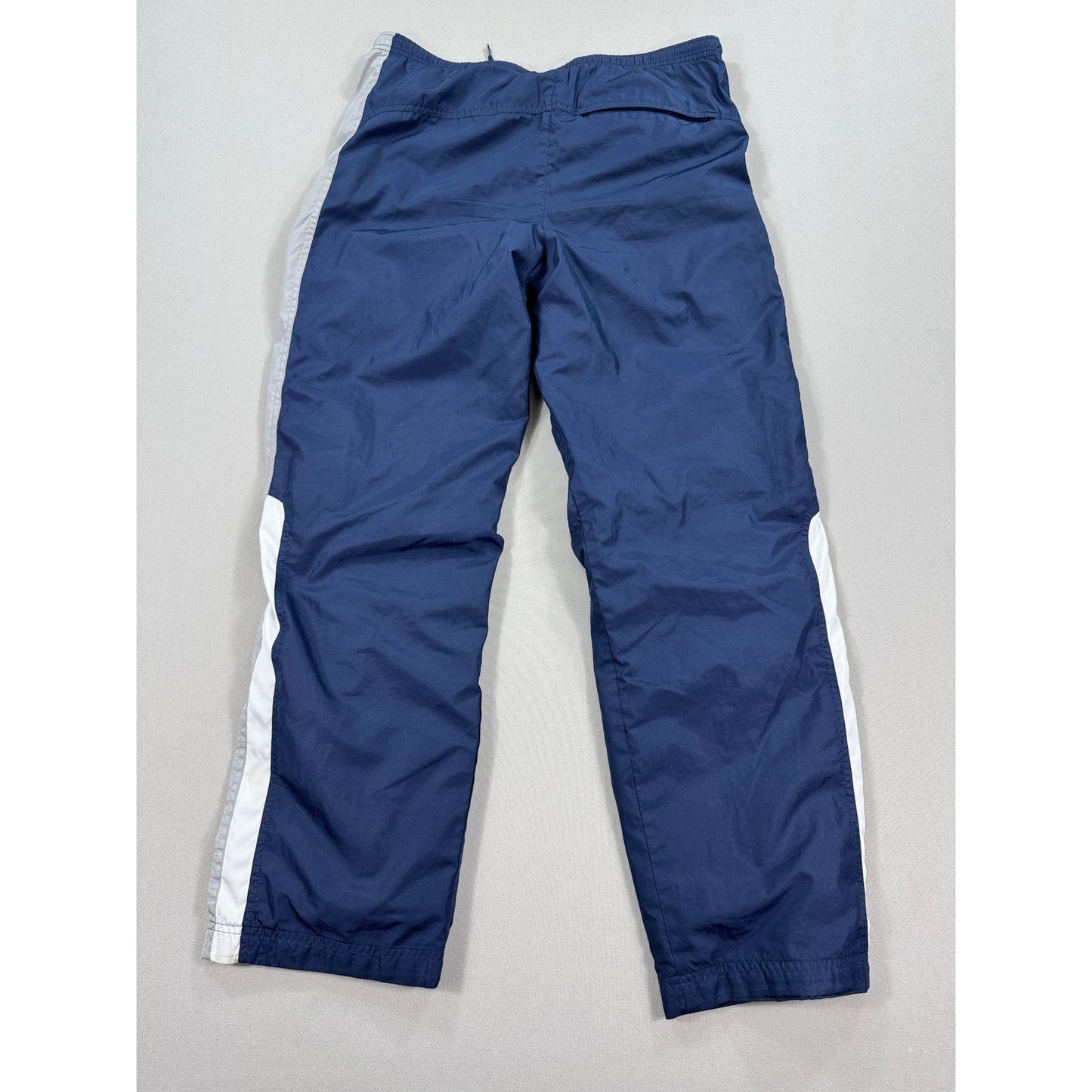 Vintage Nike Track Pants mens Small Navy Blue Gray Lined Ankle Zip Windbreaker