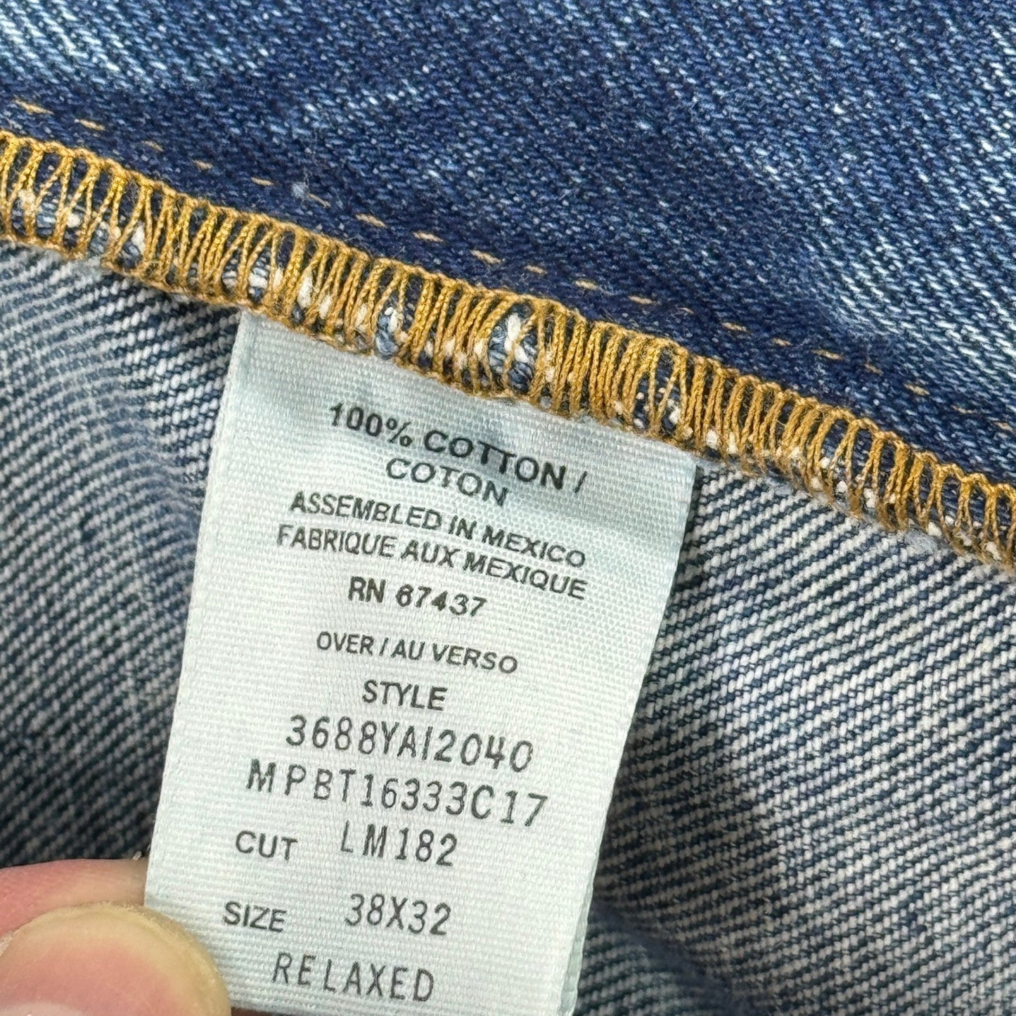 Vintage Polo Ralph Lauren Jeans Men's 38x32 Blue Denim Relaxed Distressed