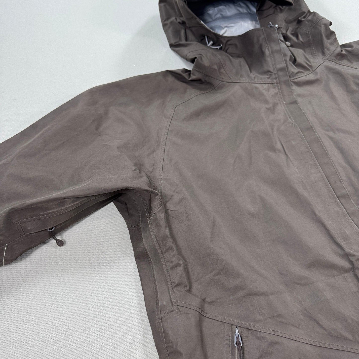 VTG Mountain Equipment Rain Jacket Womens Large Brown Full Zip Waterproof Hooded