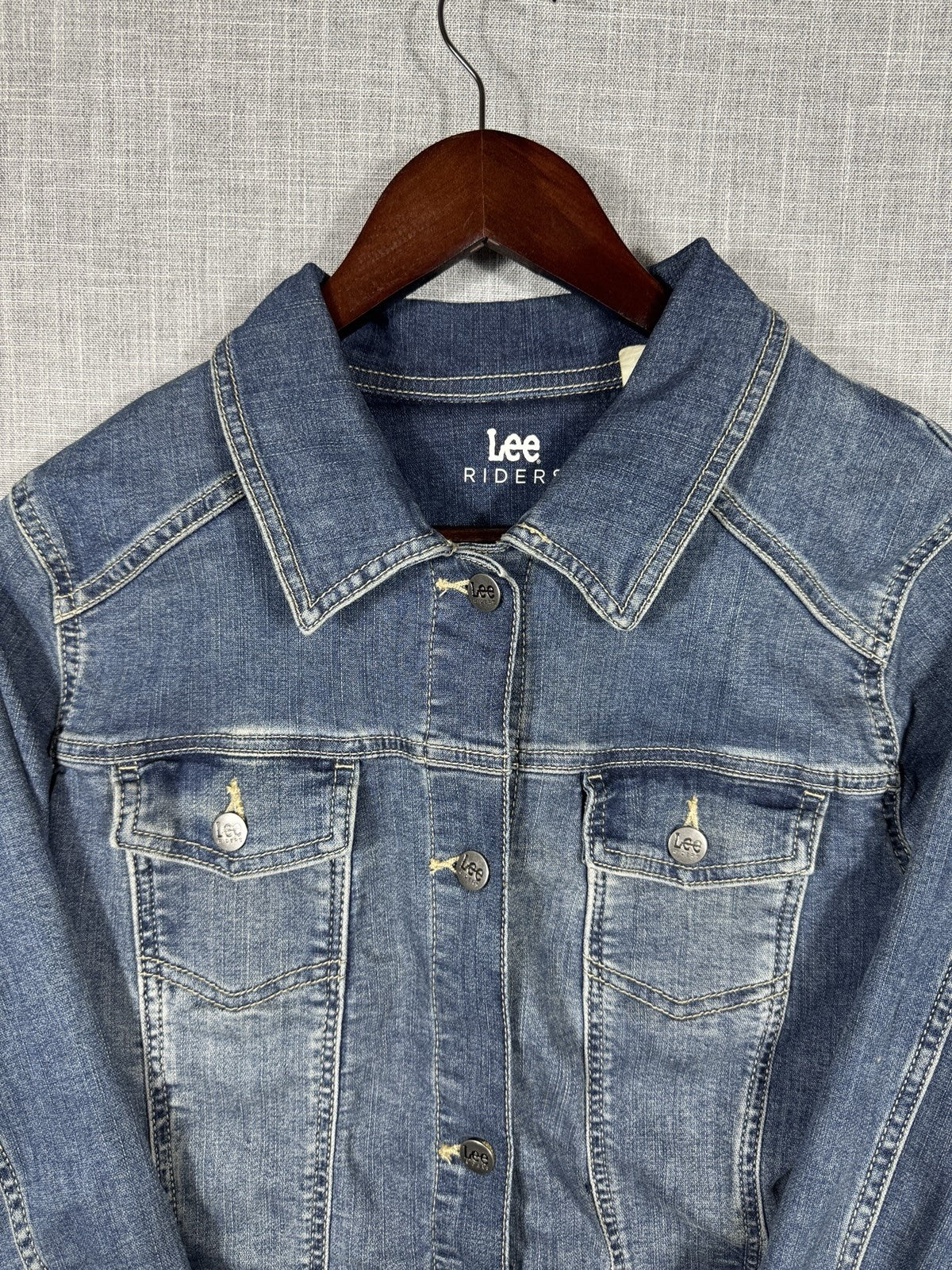 Lee Riders Women’s Jean Denim Jacket Button Down Country Rodeo Size Large
