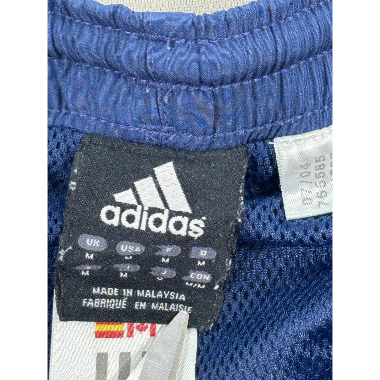 VTG Adidas Baggy Track Pants 3 Stripe Zipped Ankle mens Medium Blue