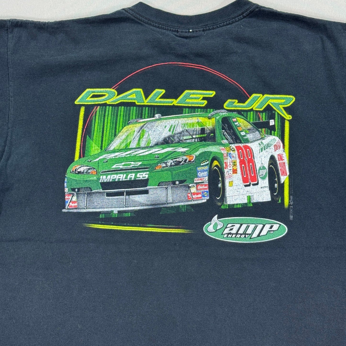 Vintage Dale Earnhardt Jr. NASCAR T-Shirt mens XL Double Sided Y2K Faded