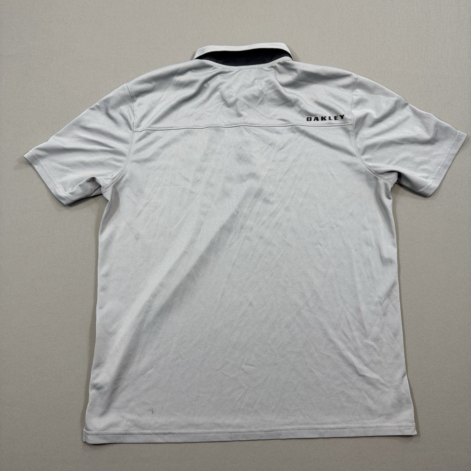 Oakley Velocity Golf Polo Shirt mens Large Stone Gray Performance Top