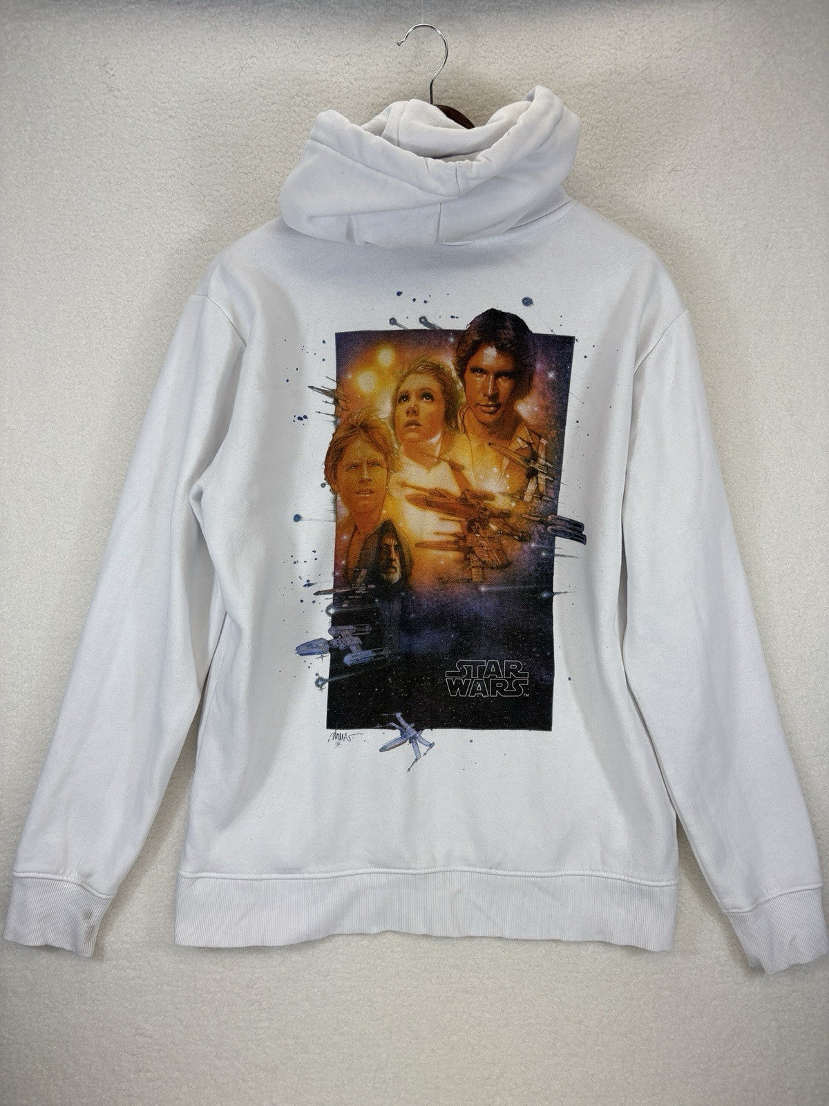 Star Wars Hoodie Mens L H&M Licensed A New Hope Graphic White