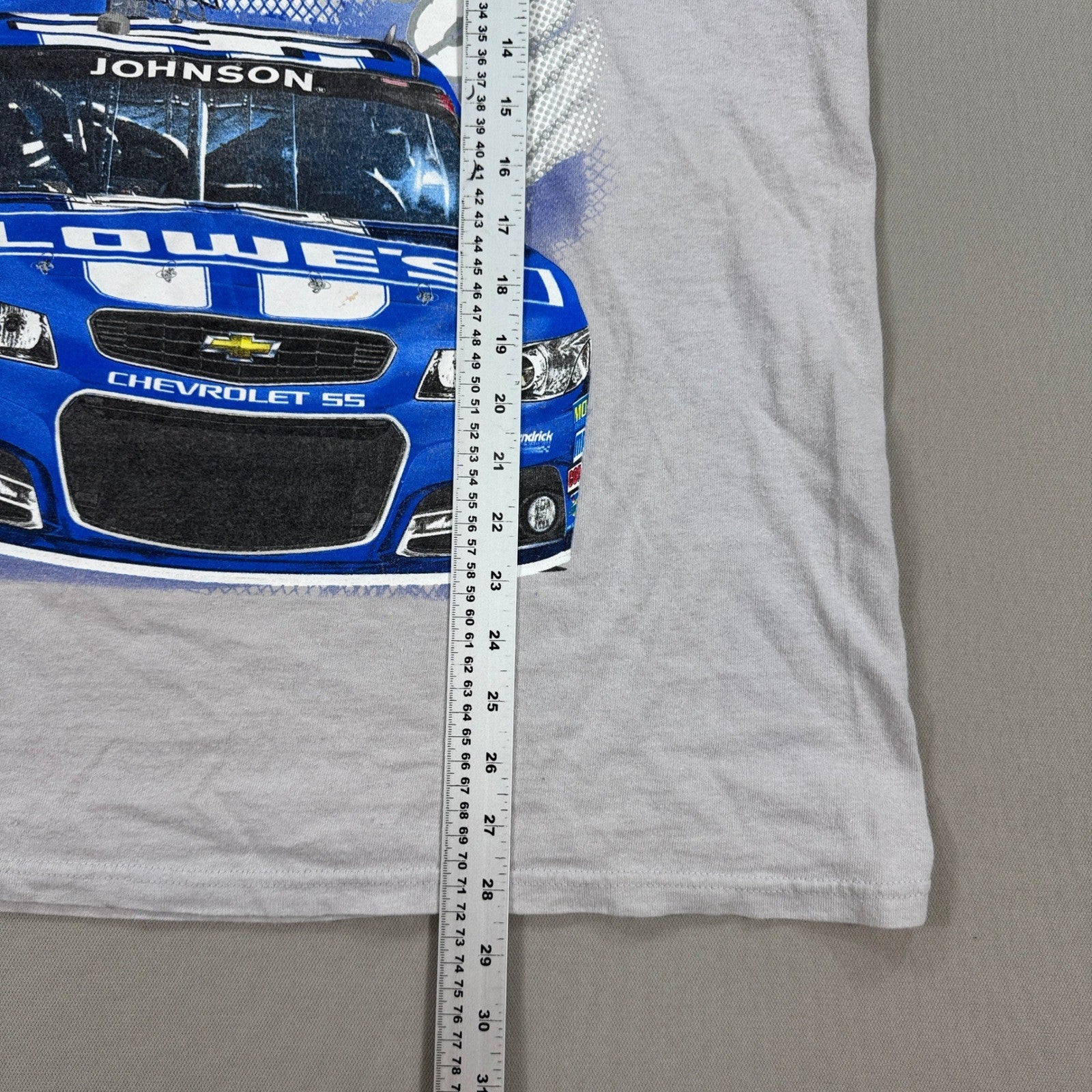 Vintage NASCAR Shirt Jimmie Johnson Lowe's Racing #48 Mens XL Gray Graphic Print