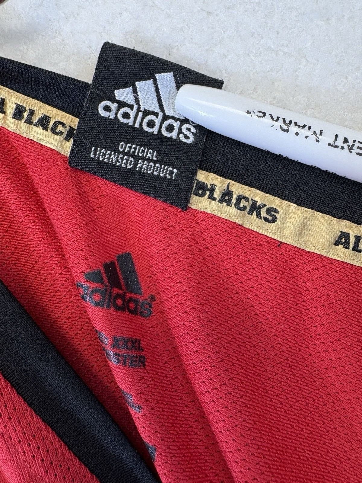 Adidas All Blacks New Zealand Rugby Training Red Jersey Climacool Mens 3XL