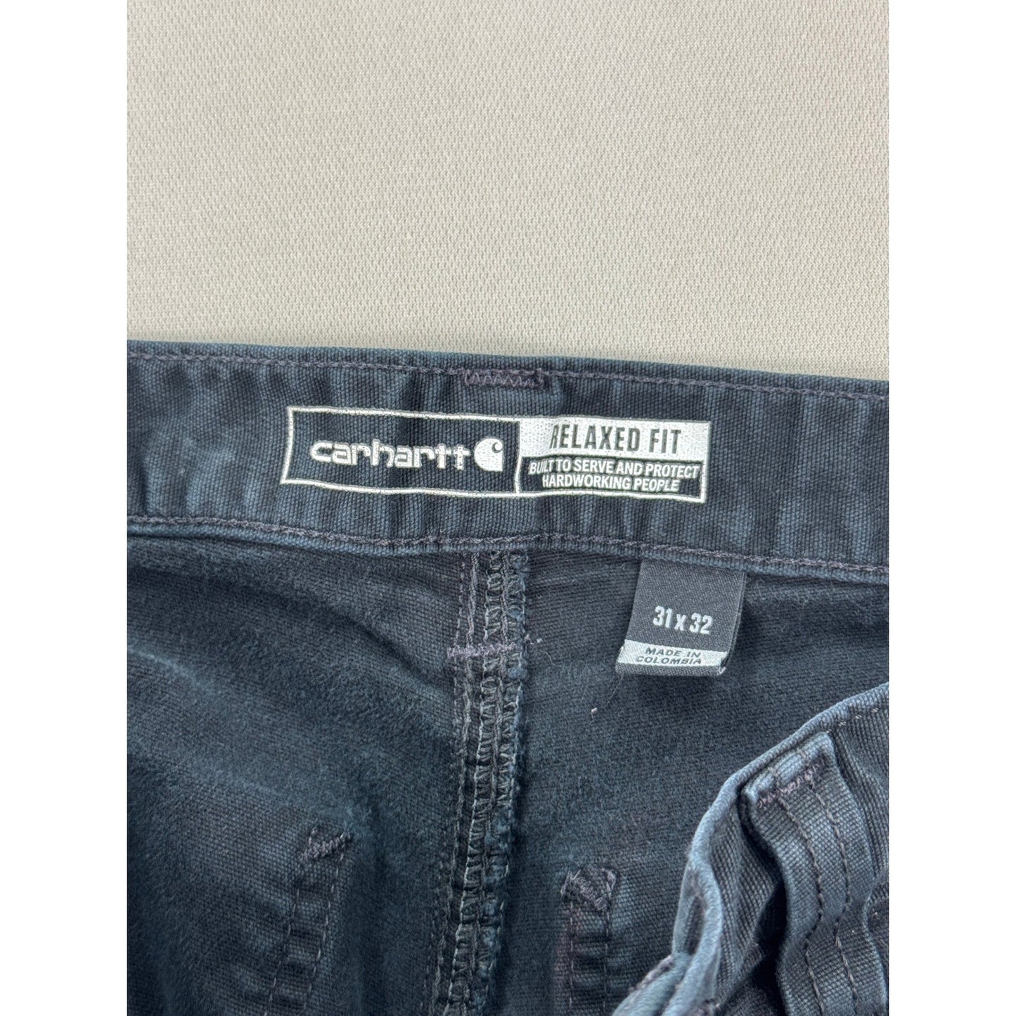 Carhartt 102291 Carpenter Pants Rugged Flex Relaxed Fit mens 31x32 Black Canvas