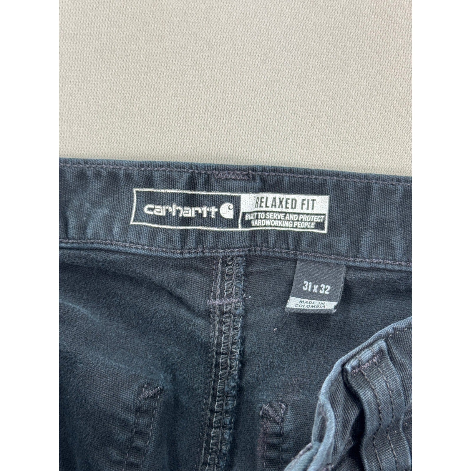 Carhartt 102291 Carpenter Pants Rugged Flex Relaxed Fit mens 31x32 Black Canvas