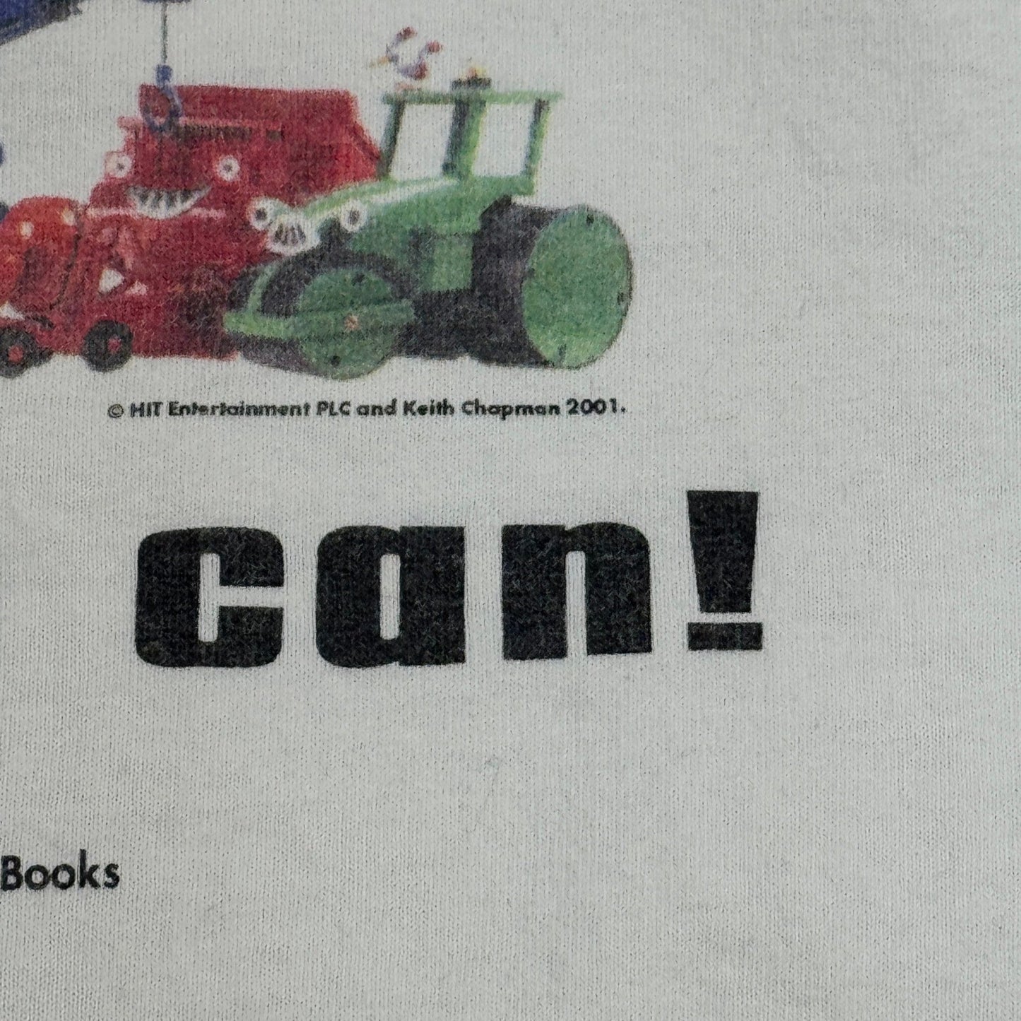Vintage 2001 Bob the Builder "Can We Read It?" T-Shirt Mens XL White Y2K