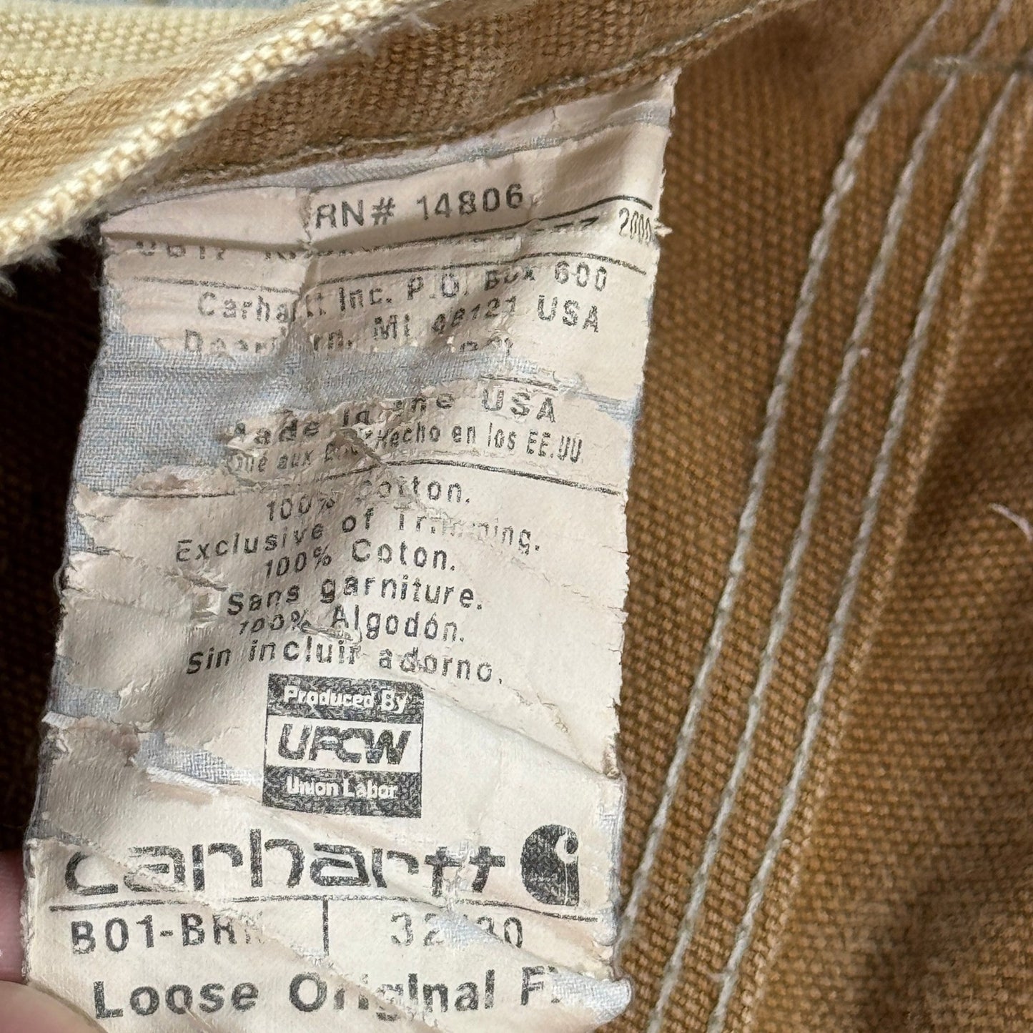 VTG Carhartt Double Knee Pants Helmets To Hardhats Mens 32x30 Brown B01-BRN