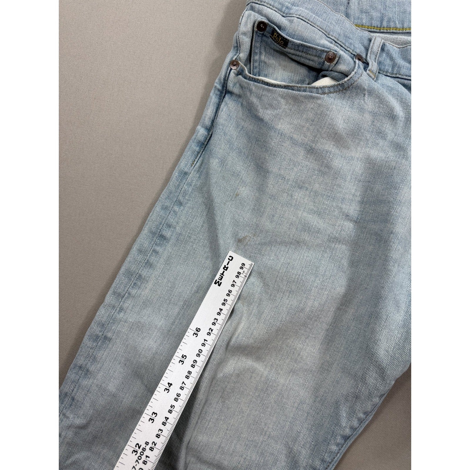 Polo Ralph Lauren mens 34x32 Denim Jeans Light Wash Relaxed Fit Casual Pants