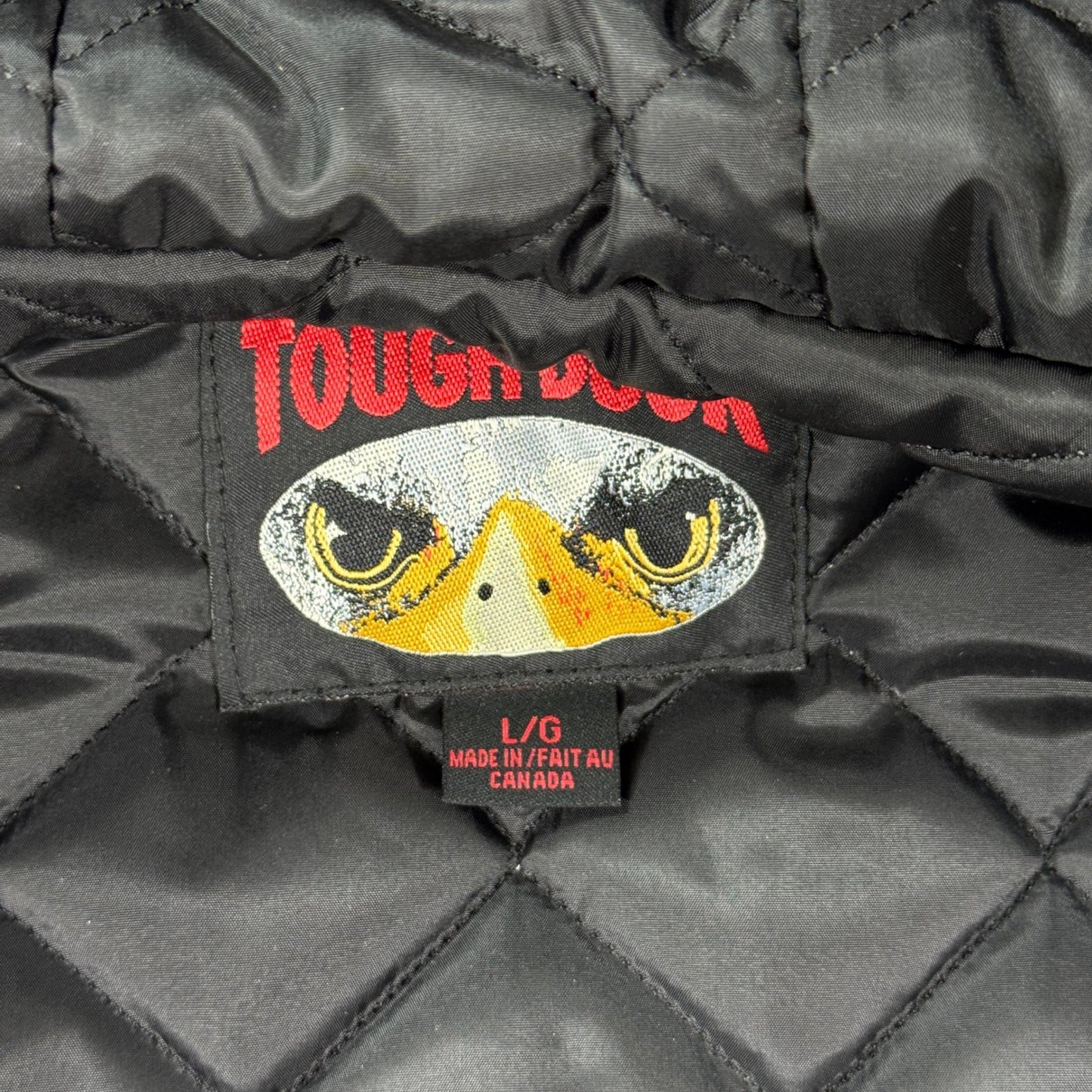 NWT Tough Duck Hooded Jacket Quilted Lined mens L Black Barn Field Coat