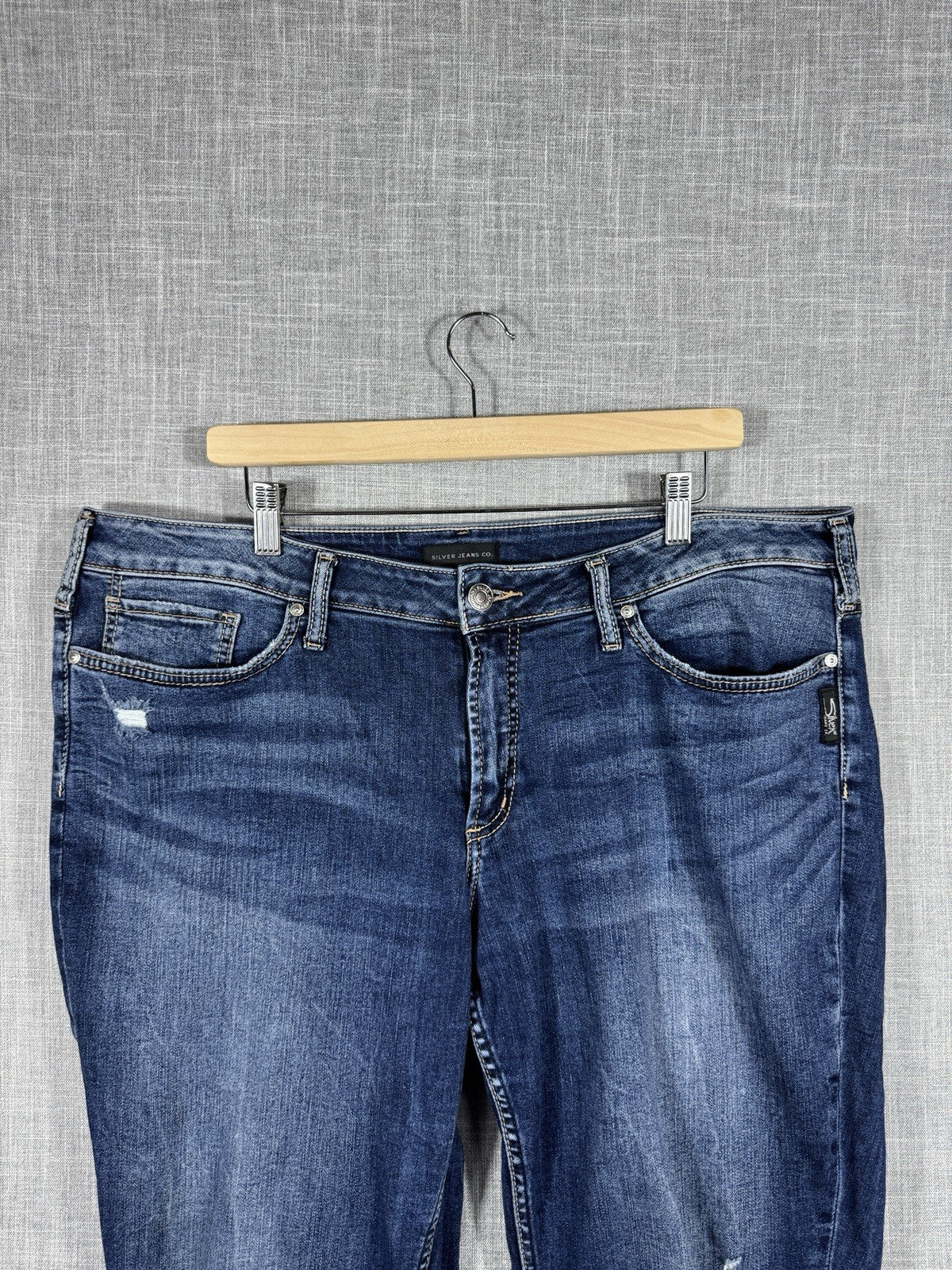 Silver Jeans Suki Straight Blue Distressed Mens 40x34