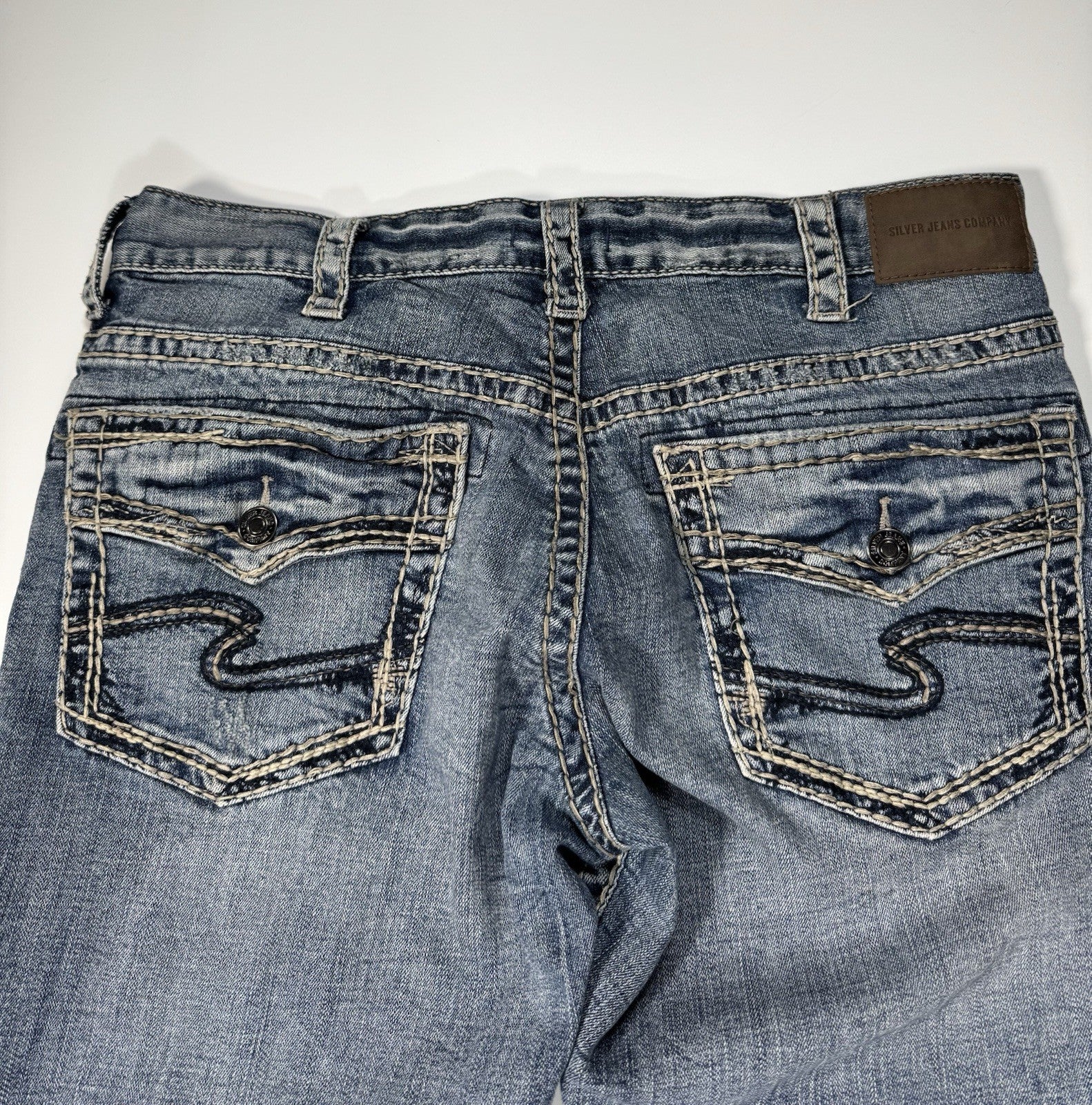 Silver Jeans Gordie Loose Fit Straight Leg Mens 38x32 Blue Relaxed
