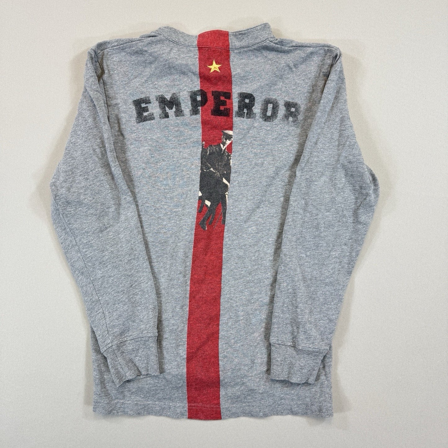 Shanghai Tang Emperor Sweatshirt mens Medium Gray Pullover 1/4 Button-Up