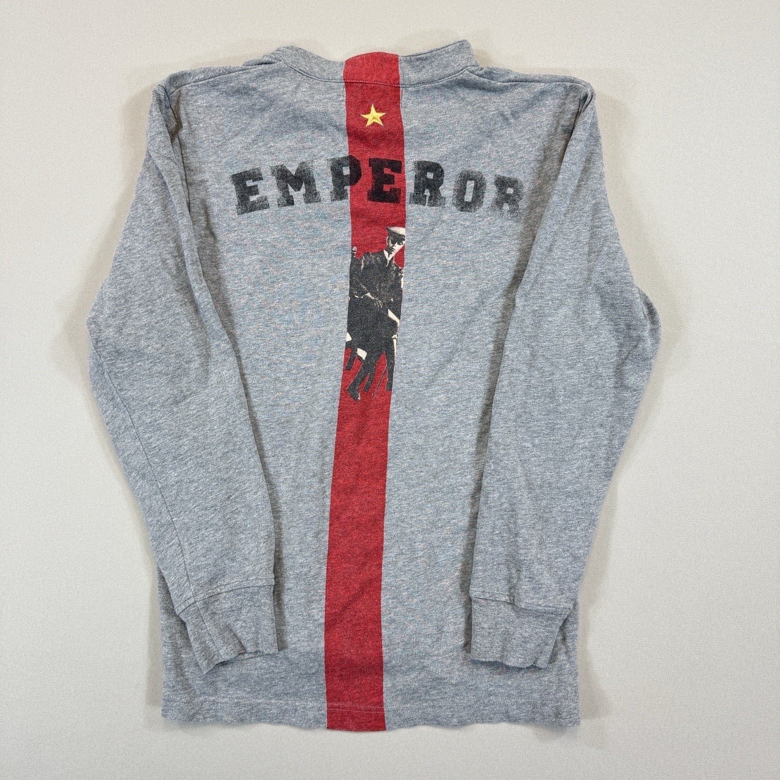 Shanghai Tang Emperor Sweatshirt mens Medium Gray Pullover 1/4 Button-Up