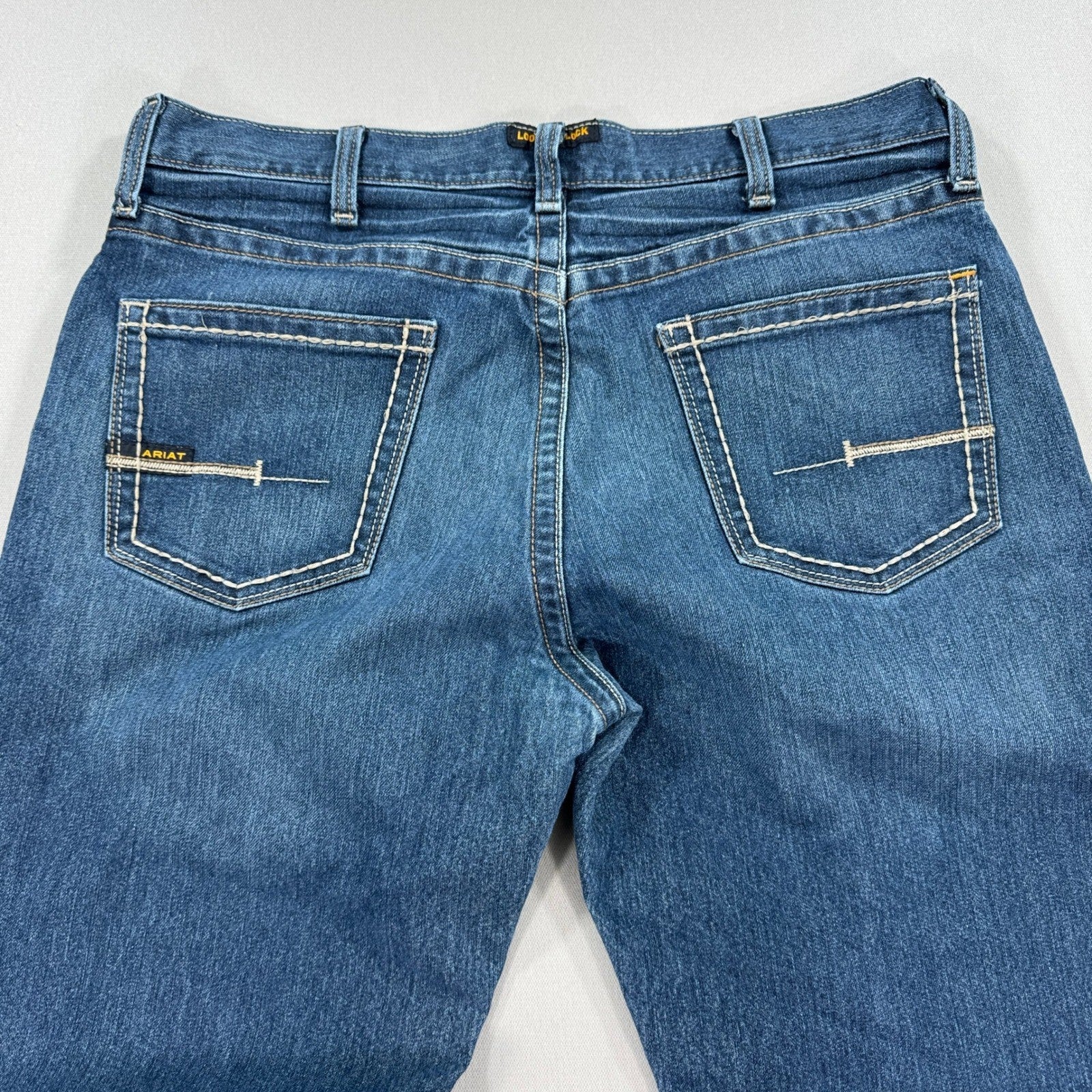 Ariat Rebar M5 Jeans DuraStretch Edge Stackable Straight Leg mens Blue Denim