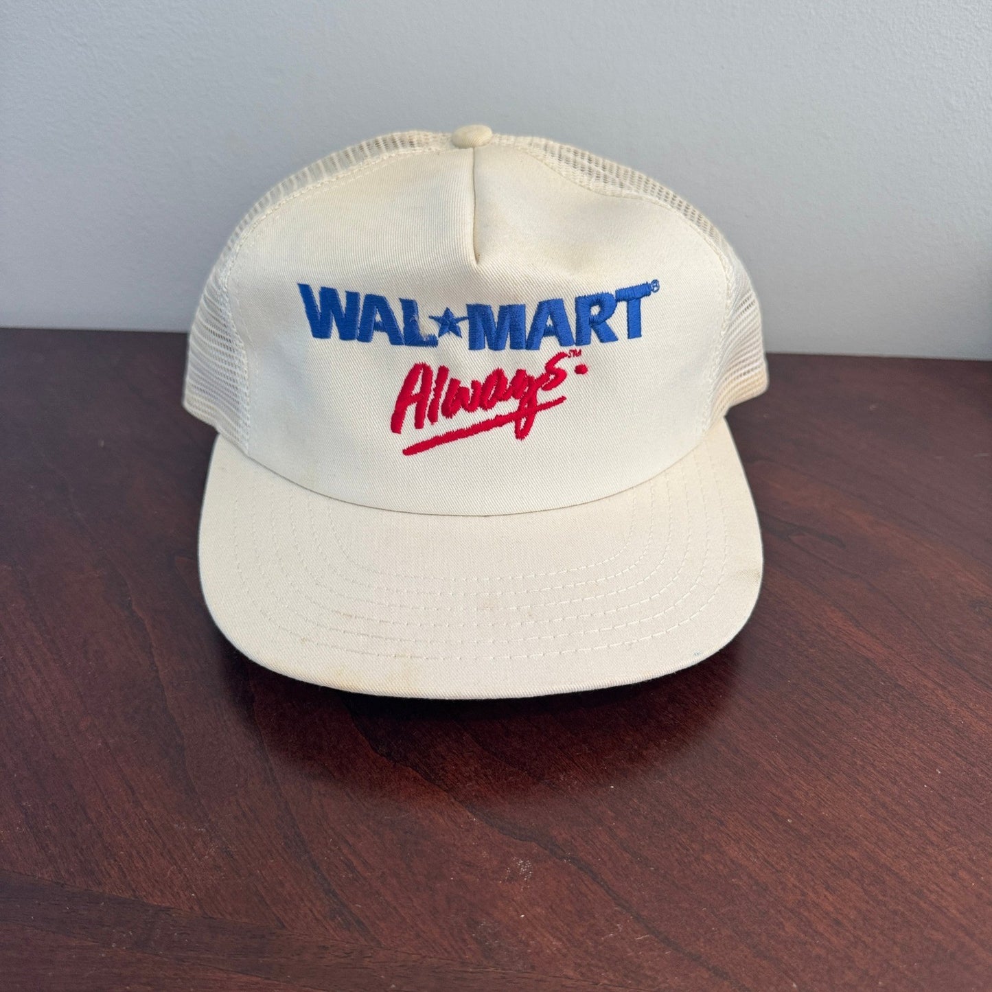 Vintage Walmart Always Fresh Mesh Distressed Grunge Made In USA Embroidered