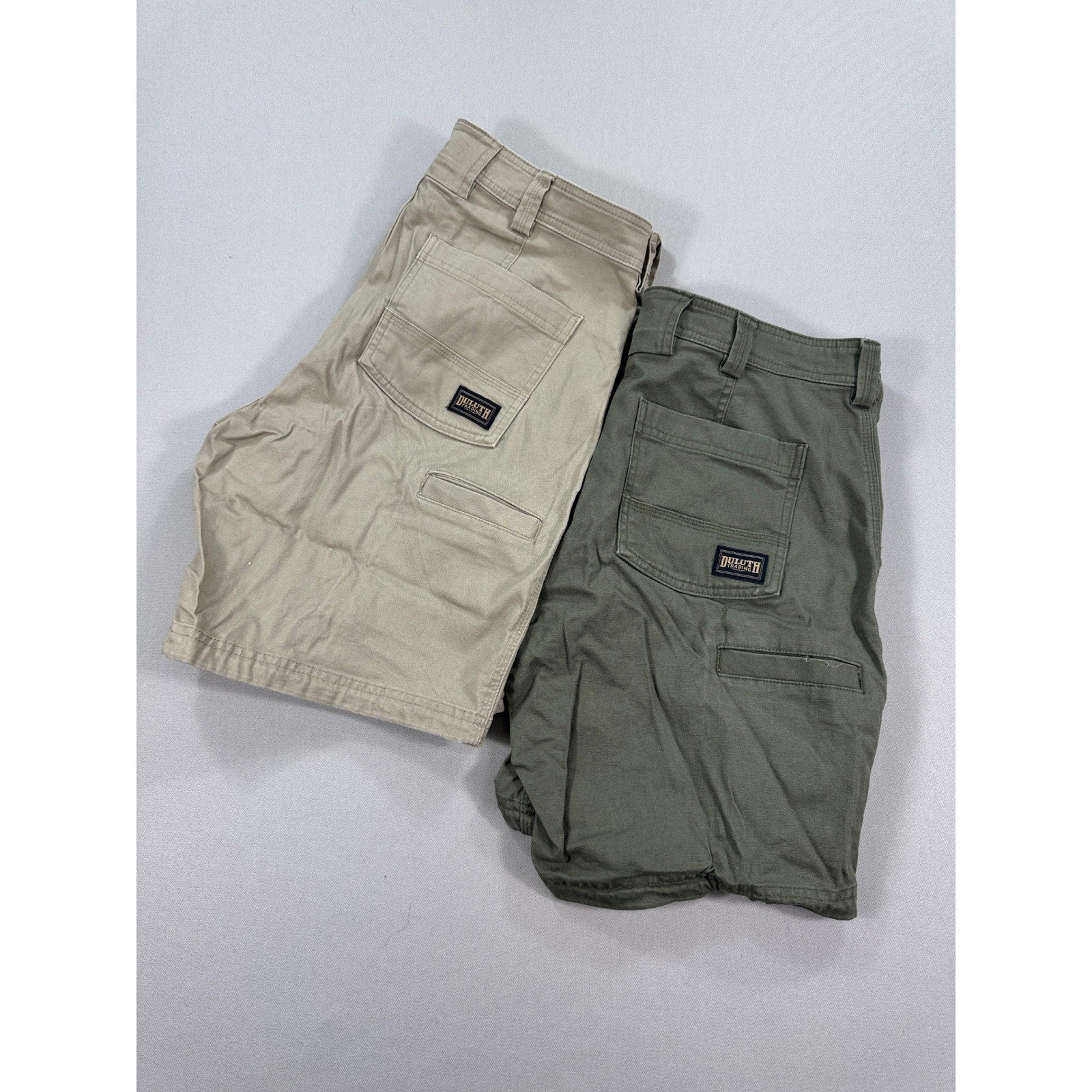 2 PCS Duluth Trading Co Cargo Shorts Flex Fire Hose mens Size 34 Relaxed Fit