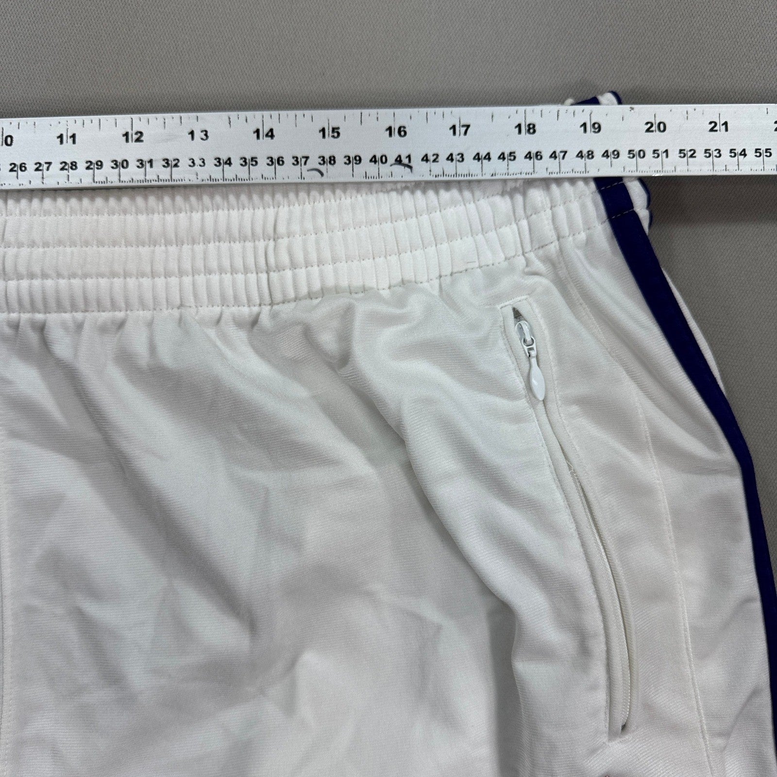 Vintage Adidas Track Pants mens XL White Three Stripe Side Snap Wide Leg Y2K