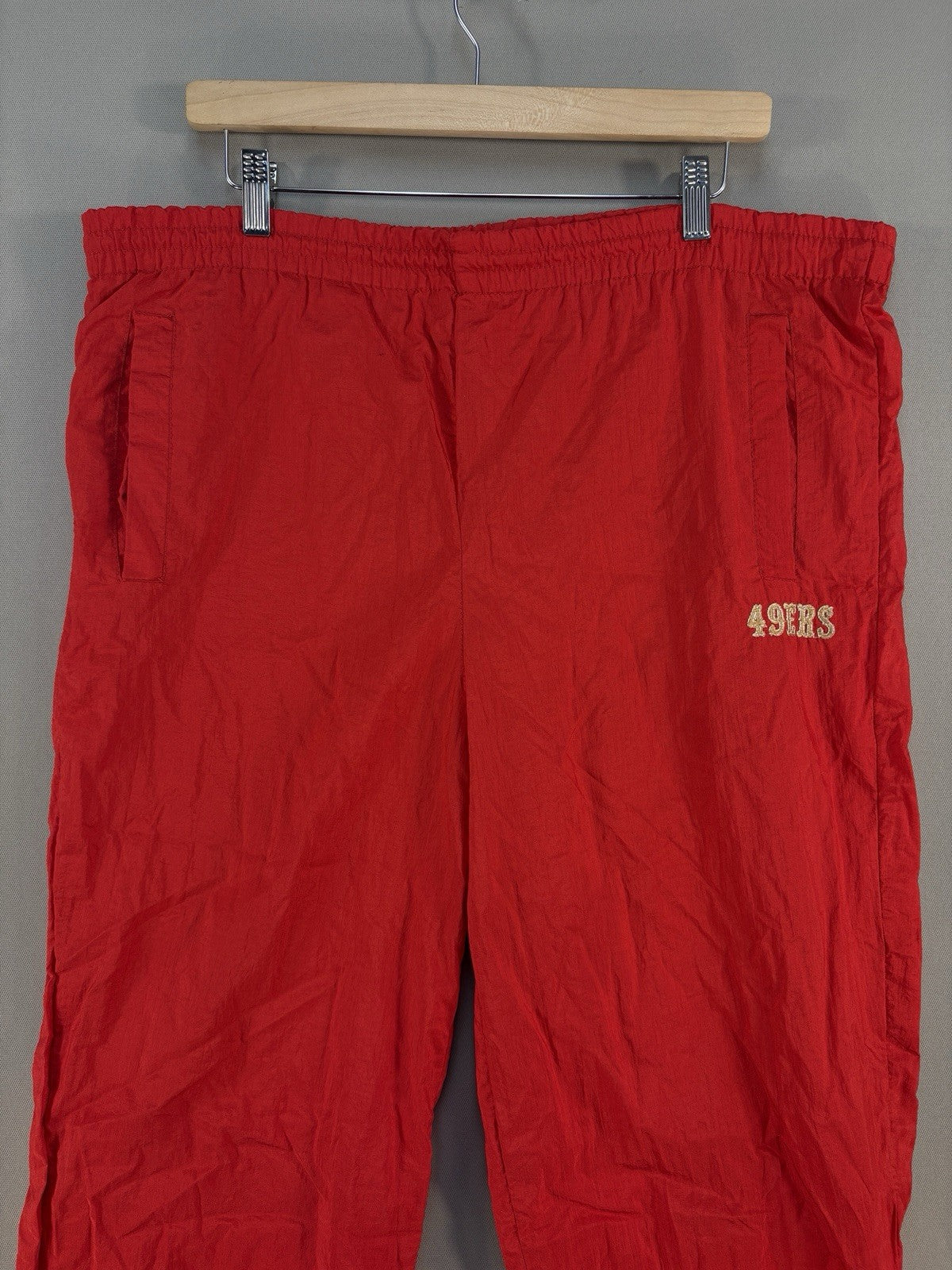 VTG 90s Starter San Francisco 49ers Red Track Pants mens XL Baggy Ankle Zip