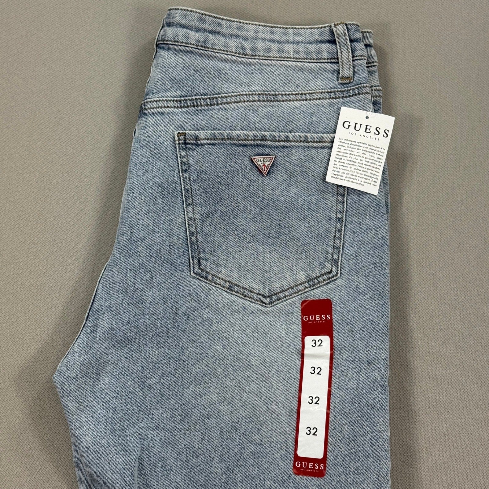 New Guess Los Angeles Jeans High Rise Straight Leg mens 32x28 Denim Baggy