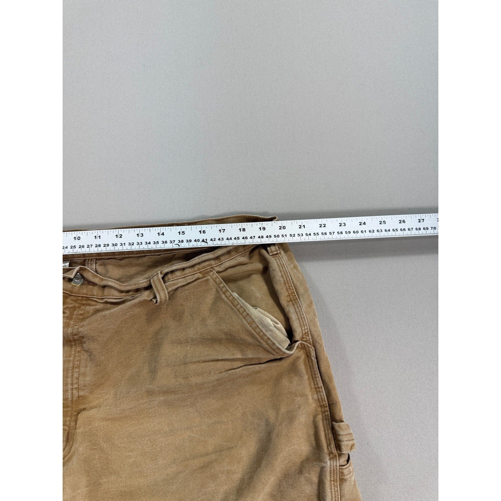 Carhartt B11 BRN Dungaree Fit Work Pants mens 42x30 Brown Distressed Carpenter