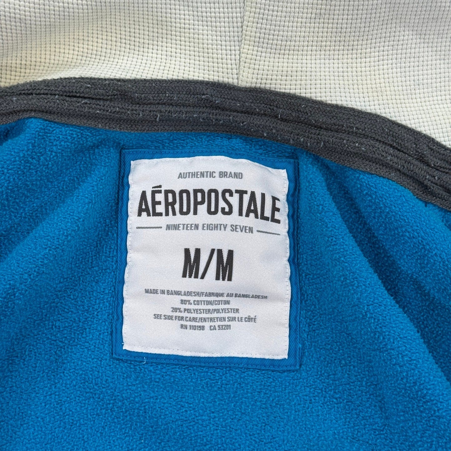 Aeropostale 87 Athletic Full Zip Sweater Womens Medium Blue Sweatshirt Logo