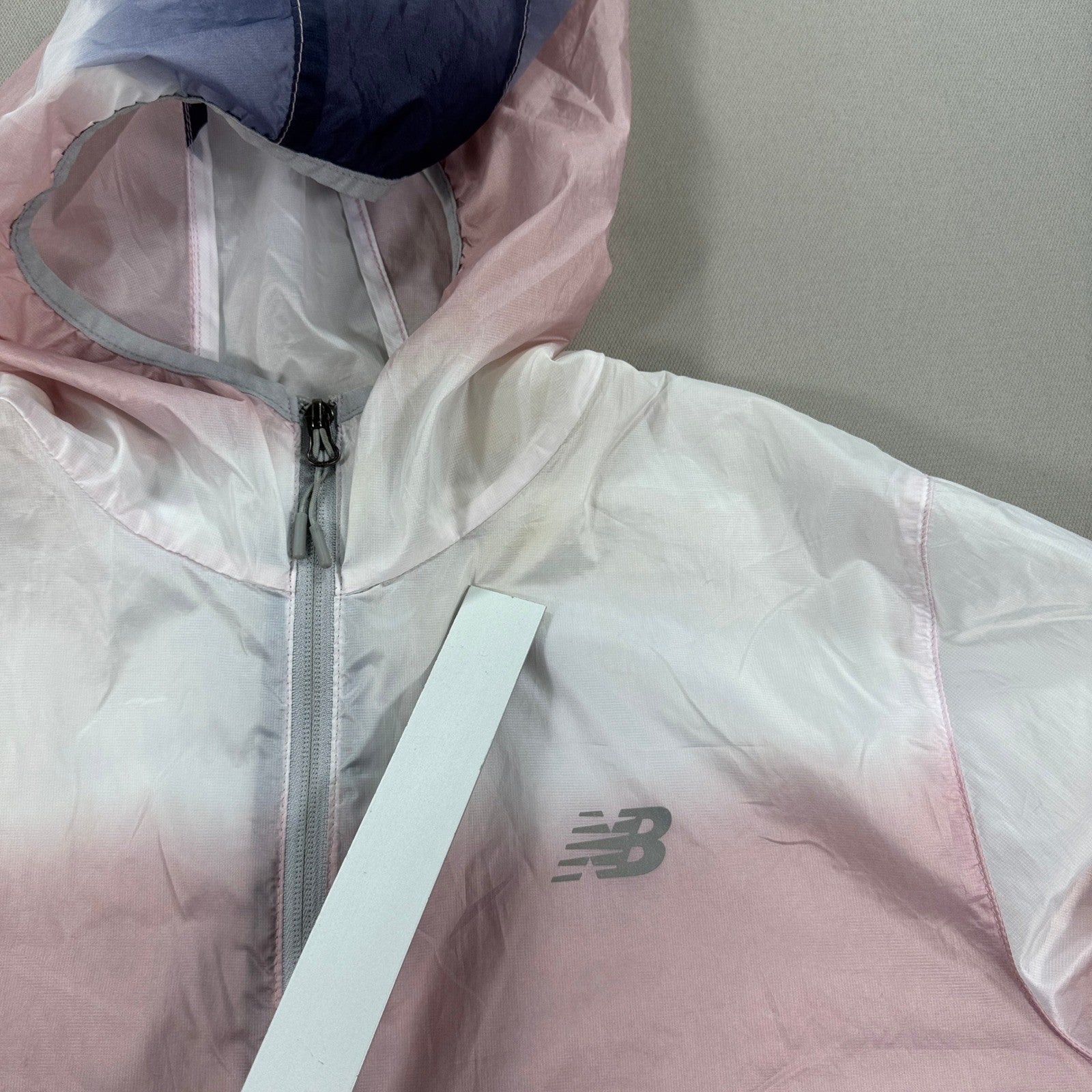 New Balance Jacket Womens 1X Windbreaker Ombre Tie Dye Raincoat Water Resistant
