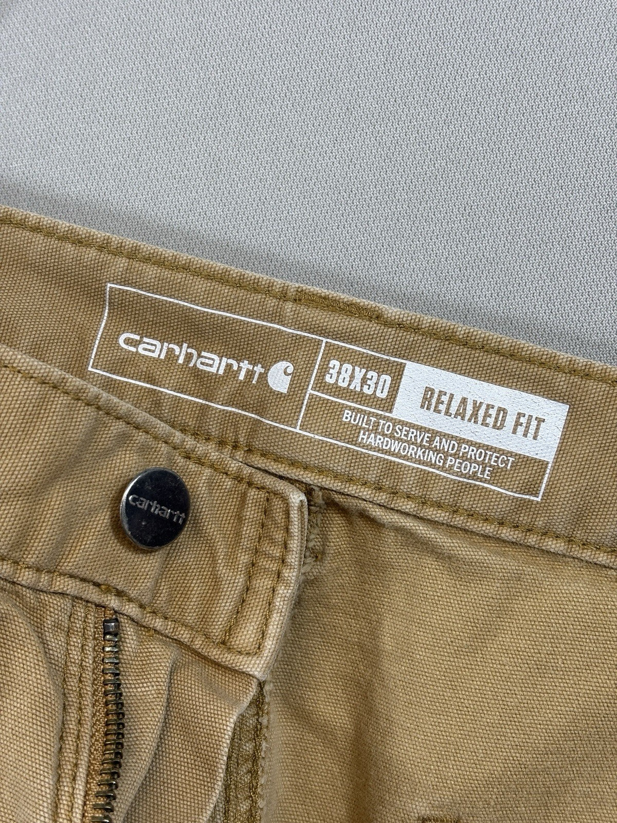 Carhartt Canvas Double Knee Brown Work Pants mens 38x30 Relaxed Fit Rugged