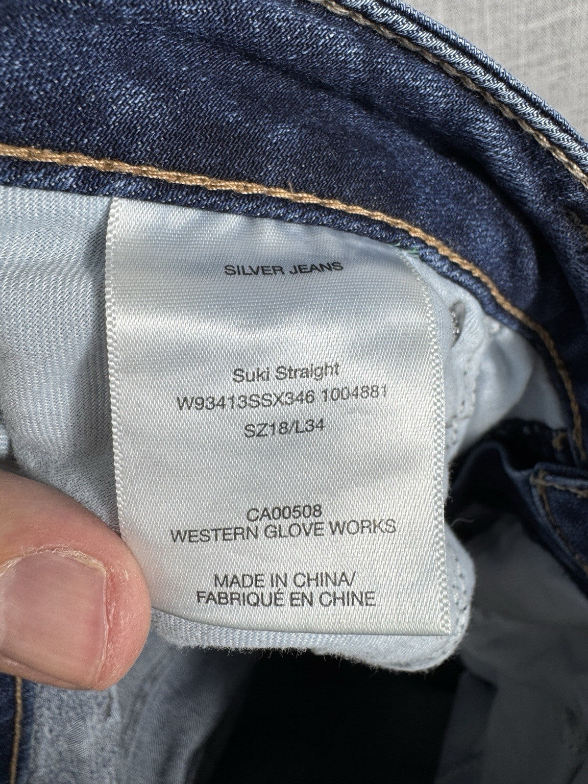 Silver Jeans Suki Straight Blue Distressed Mens 40x34