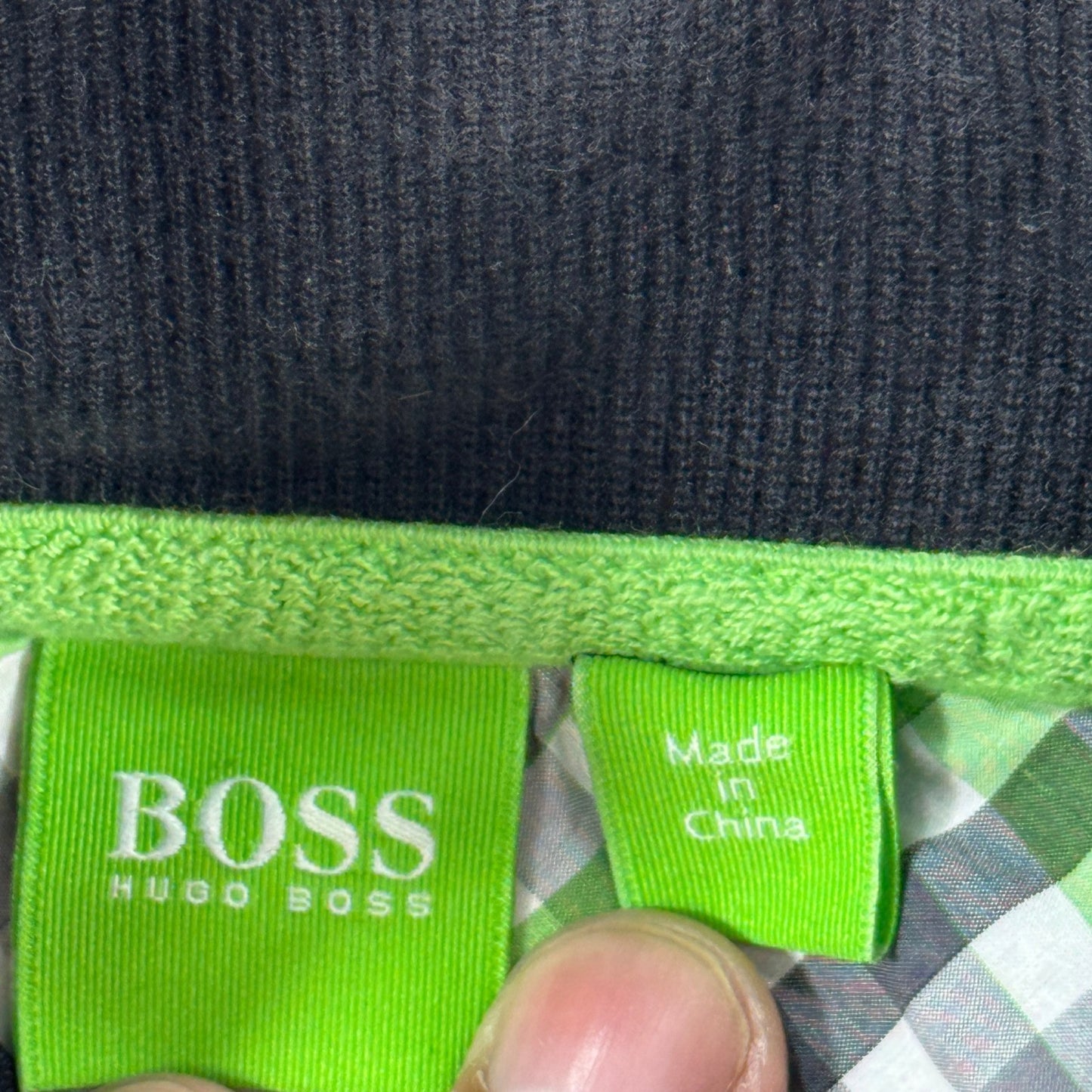 BOSS Hugo Boss Sweatshirt Half Zip Pullover mens XL Black Regular Fit Mock Neck