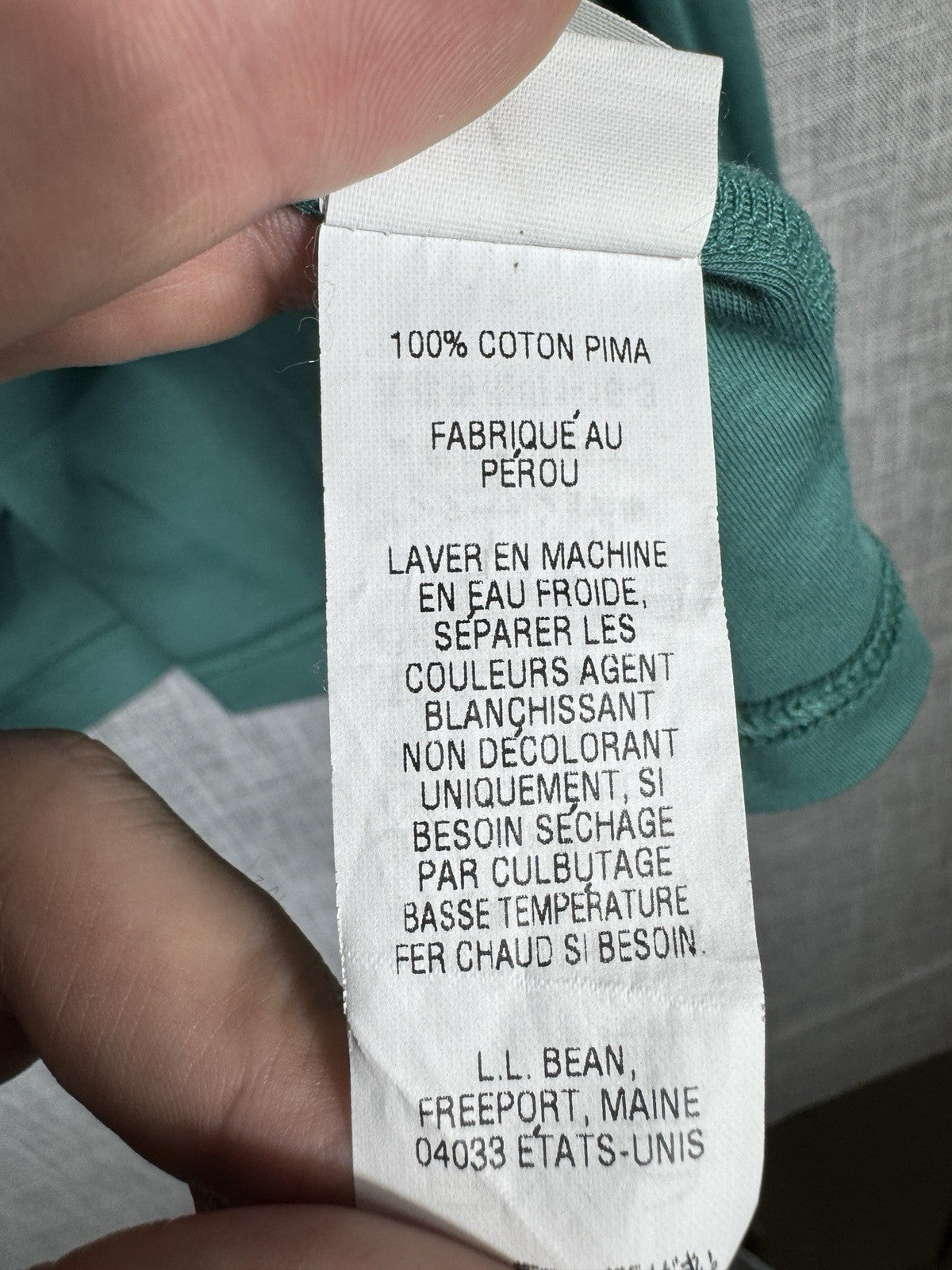 LL Bean Turtleneck Pima Cotton Long Sleeves Green  Mens Large