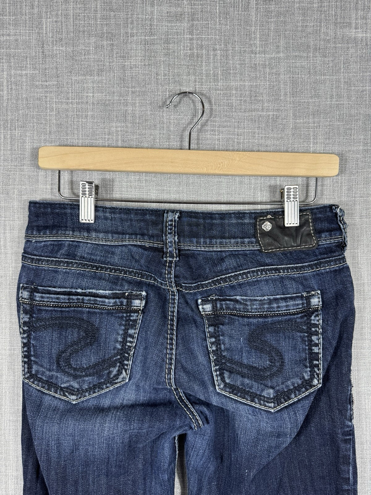 Silver Jeans Suki Slim Beaded Y2K Blue Distressed Womens 27x31