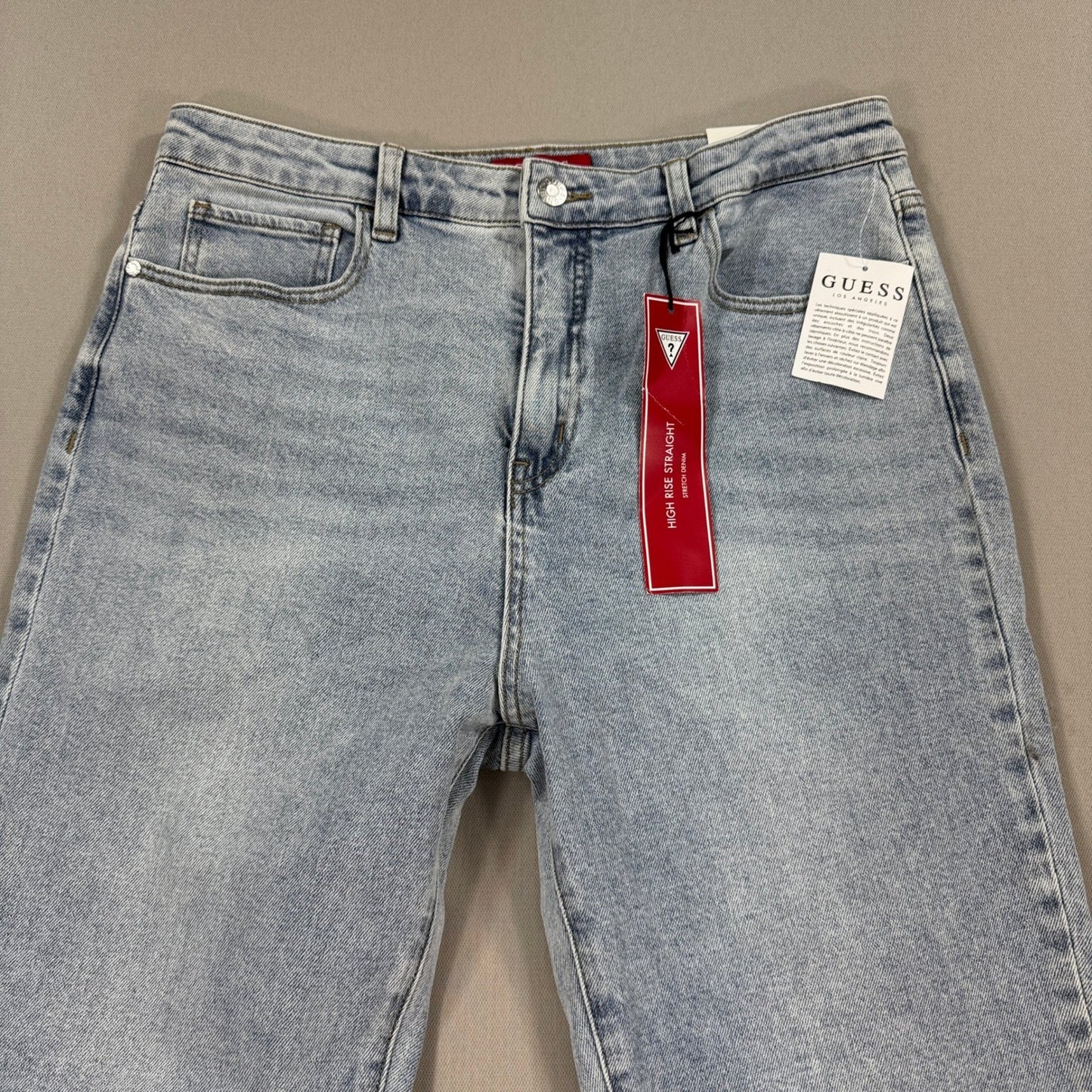 New Guess Los Angeles Jeans High Rise Straight Leg mens 32x28 Denim Baggy