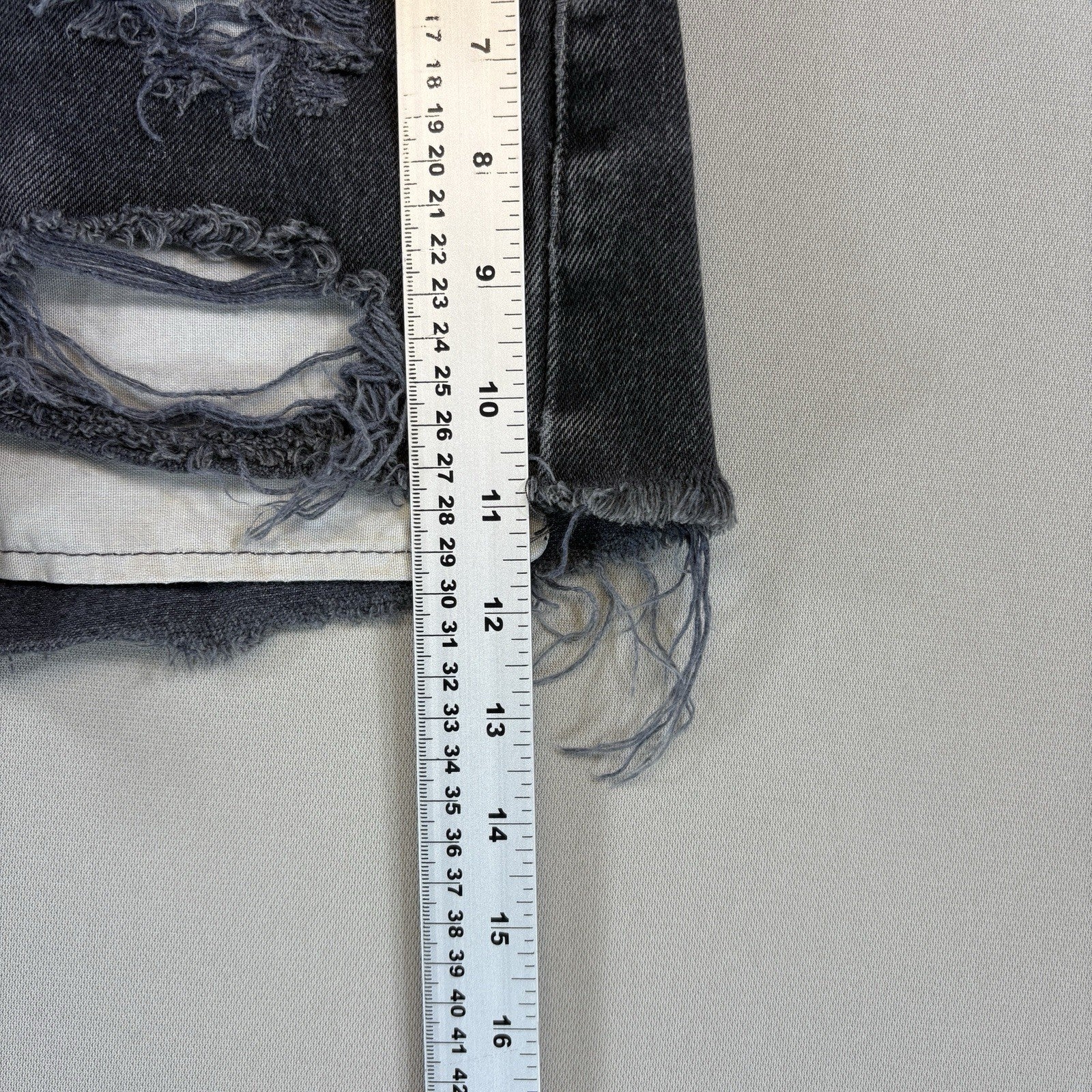 Vintage Petros Levis 501 Denim Shorts Black Distressed Womens 31x32 Made In USA