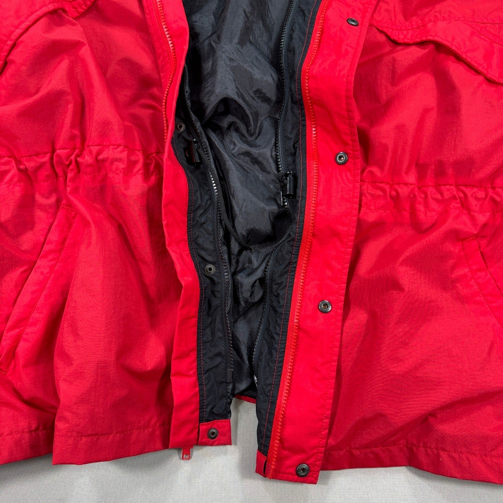 VTG Nike Canada Olympic Team Windbreaker Jacket Mens 2XL Red Black Full Zip Snap