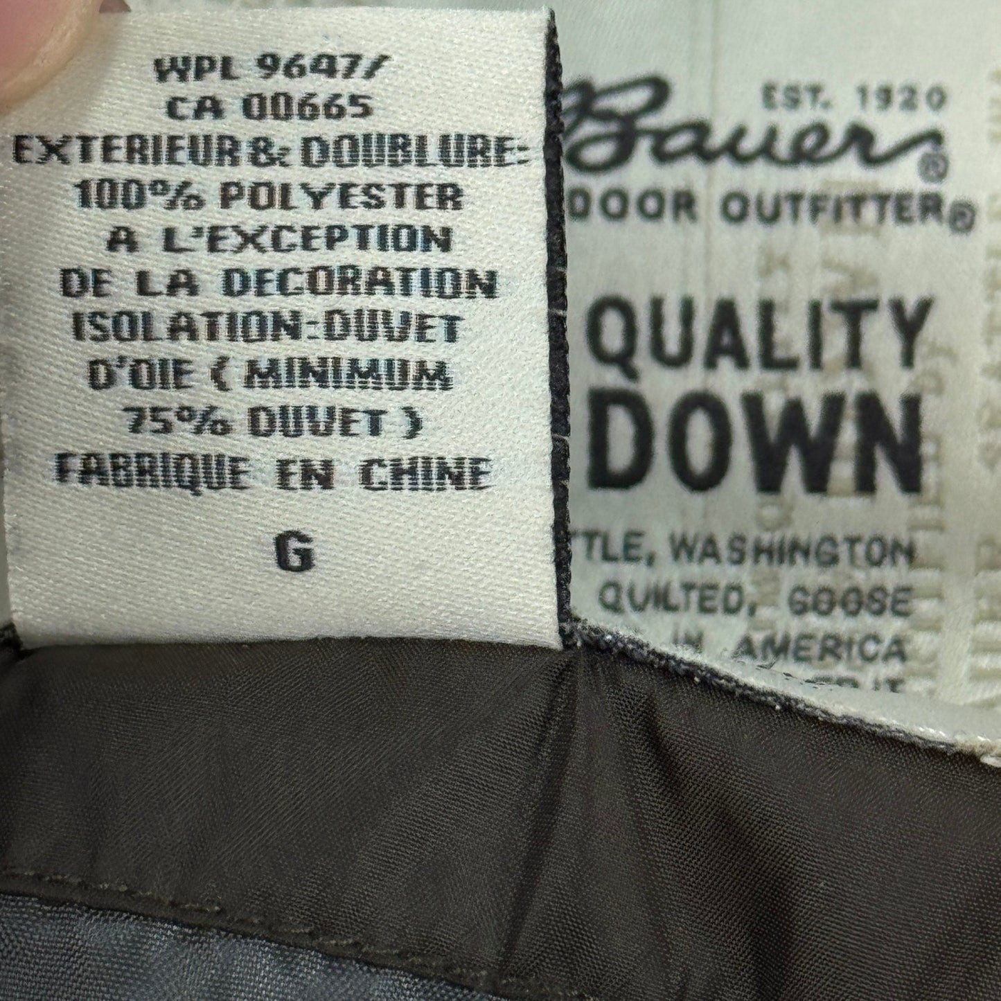 Eddie Bauer Goose Down Puffer Jacket mens Large Full Zip Premium Vest Quilted