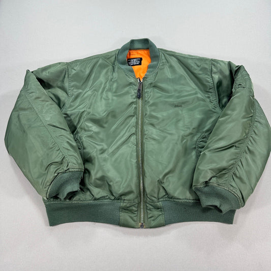 Vintage Schott Bros MA-1 Flight Bomber Jacket mens Medium Olive Green Military