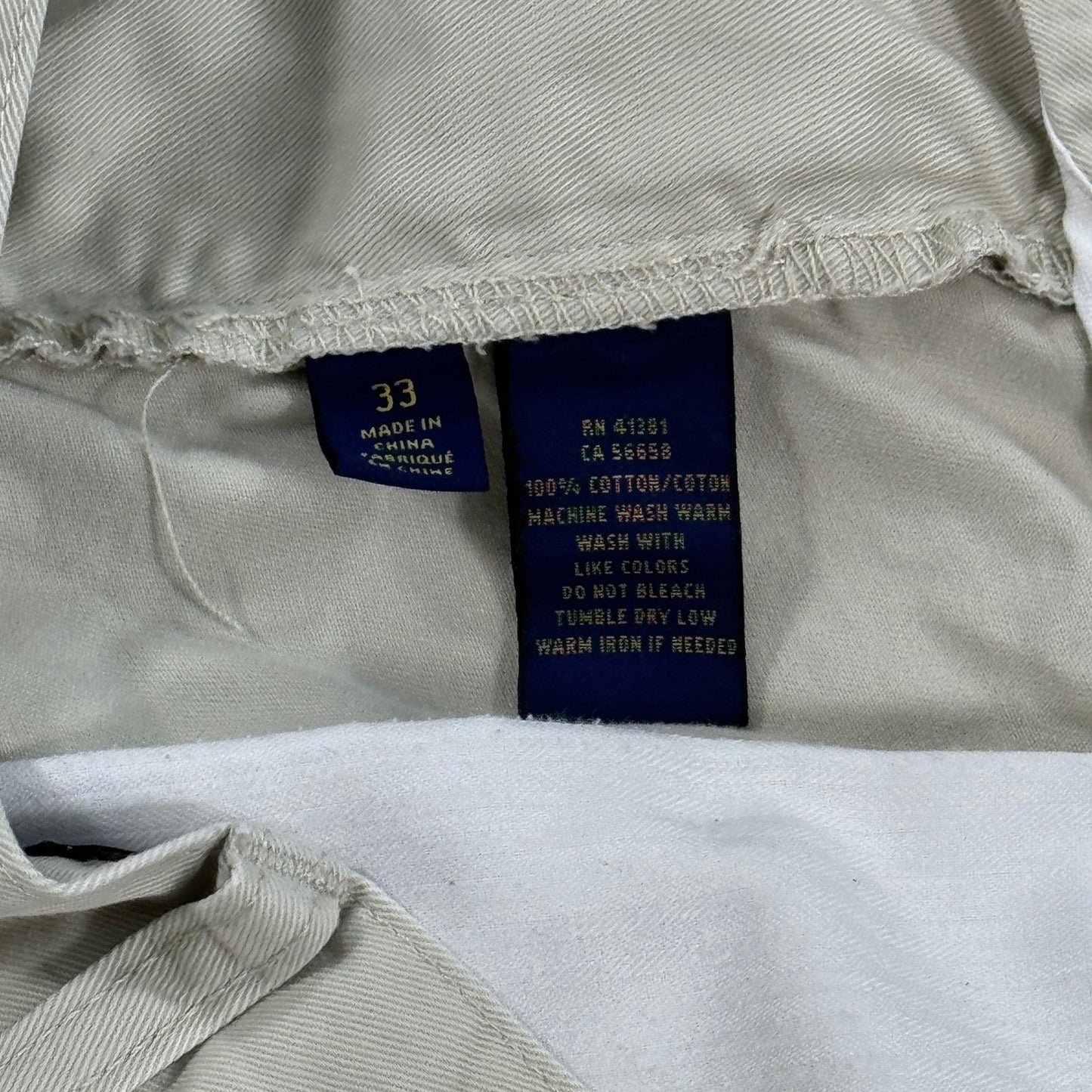Polo Ralph Lauren Classic Fit Chino Shorts mens Size 33 Khaki Beige Casual