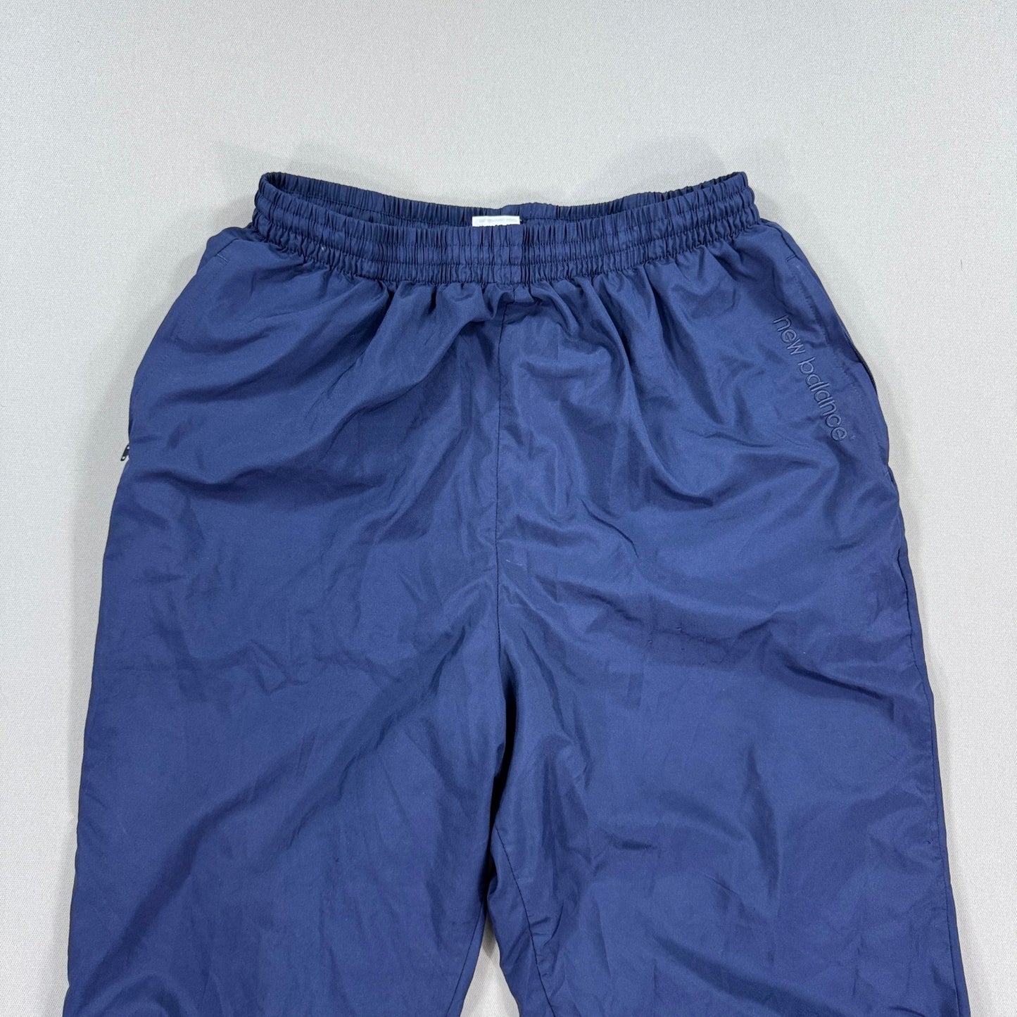 New Balance Track Pants mens XL Navy Blue Nylon Lightweight Ankle Zip Tapered