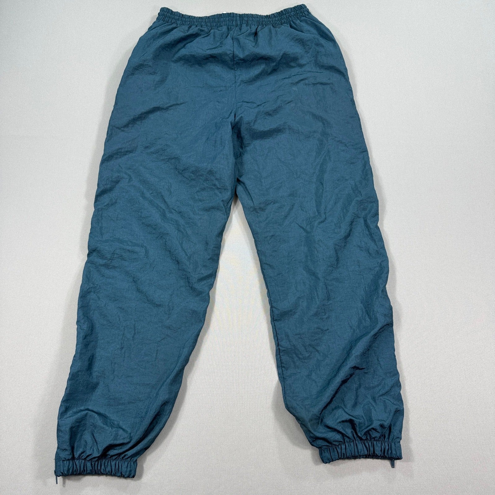 Vintage Puma Track Pants mens Medium Teal Windbreaker Nylon Zipped Ankles Y2K