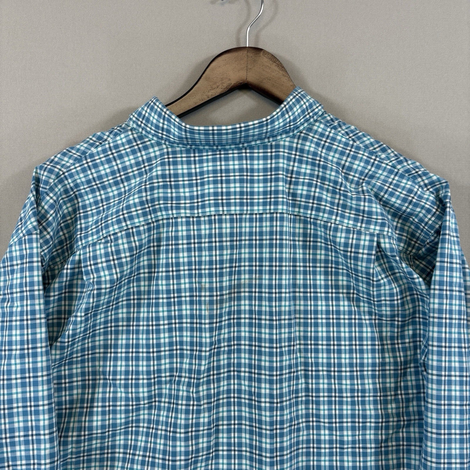 LL Bean Kennebunk Sport Shirt Mens Large Check Button Down Wrinkle Free