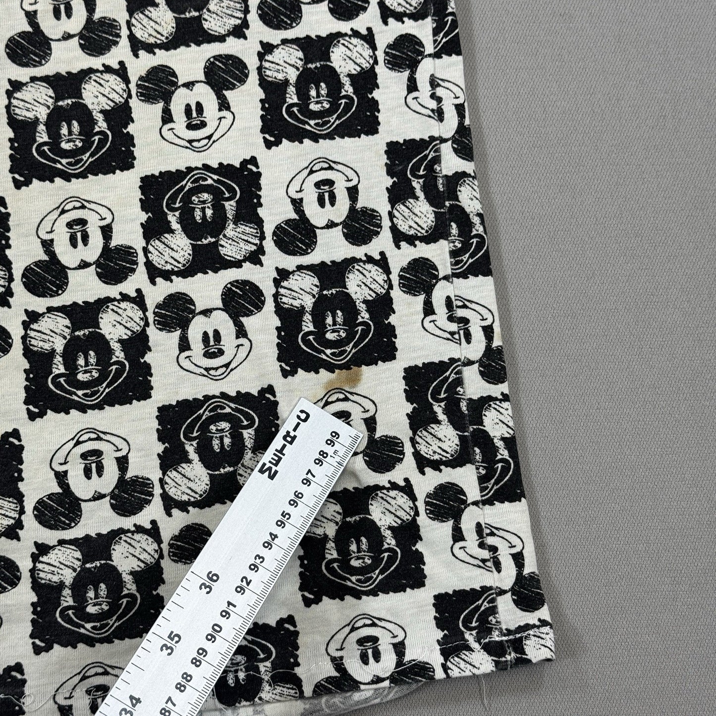 Vintage 90's Mickey Mouse Shirt Womens Small Black White Graphic Checkered