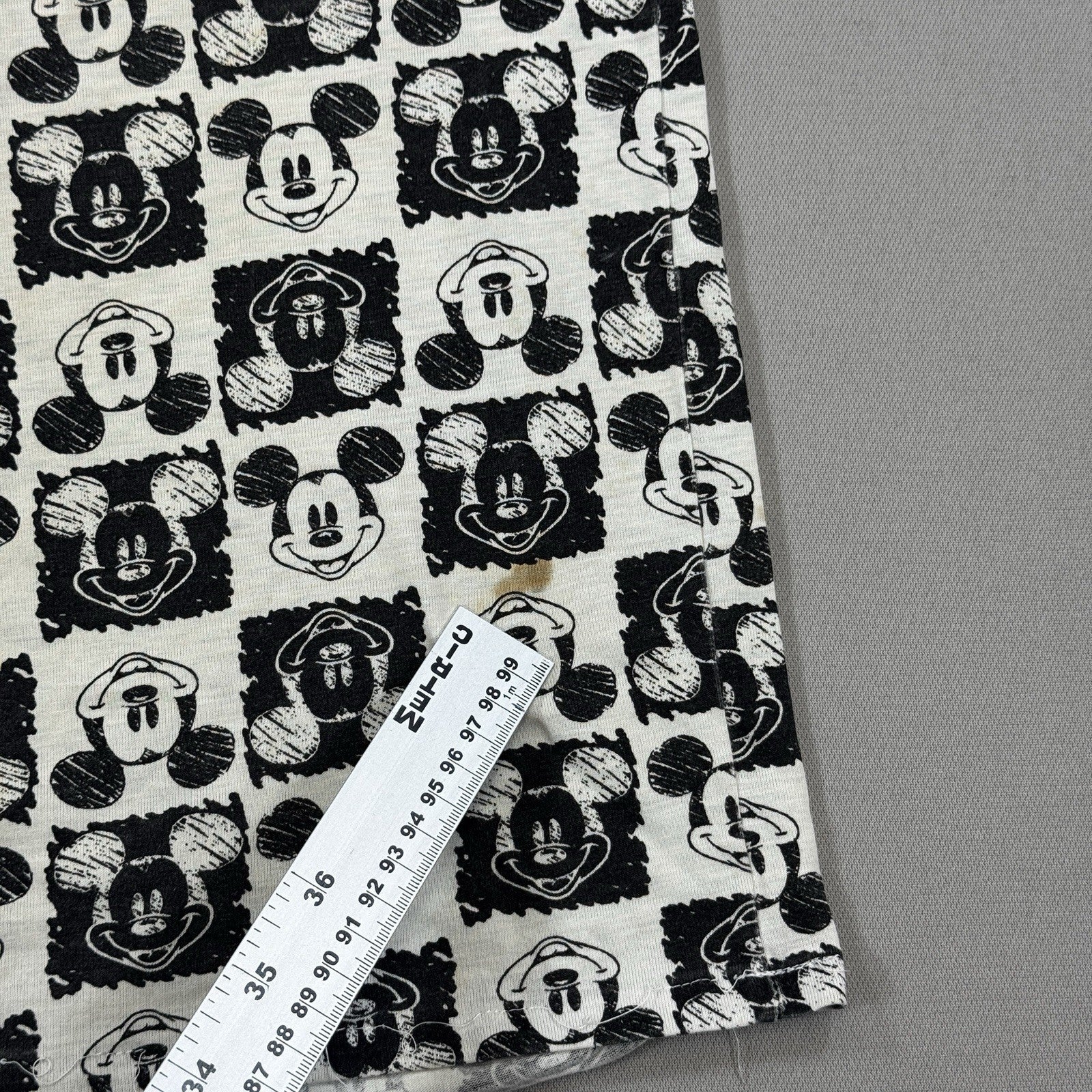 Vintage 90's Mickey Mouse Shirt Womens Small Black White Graphic Checkered