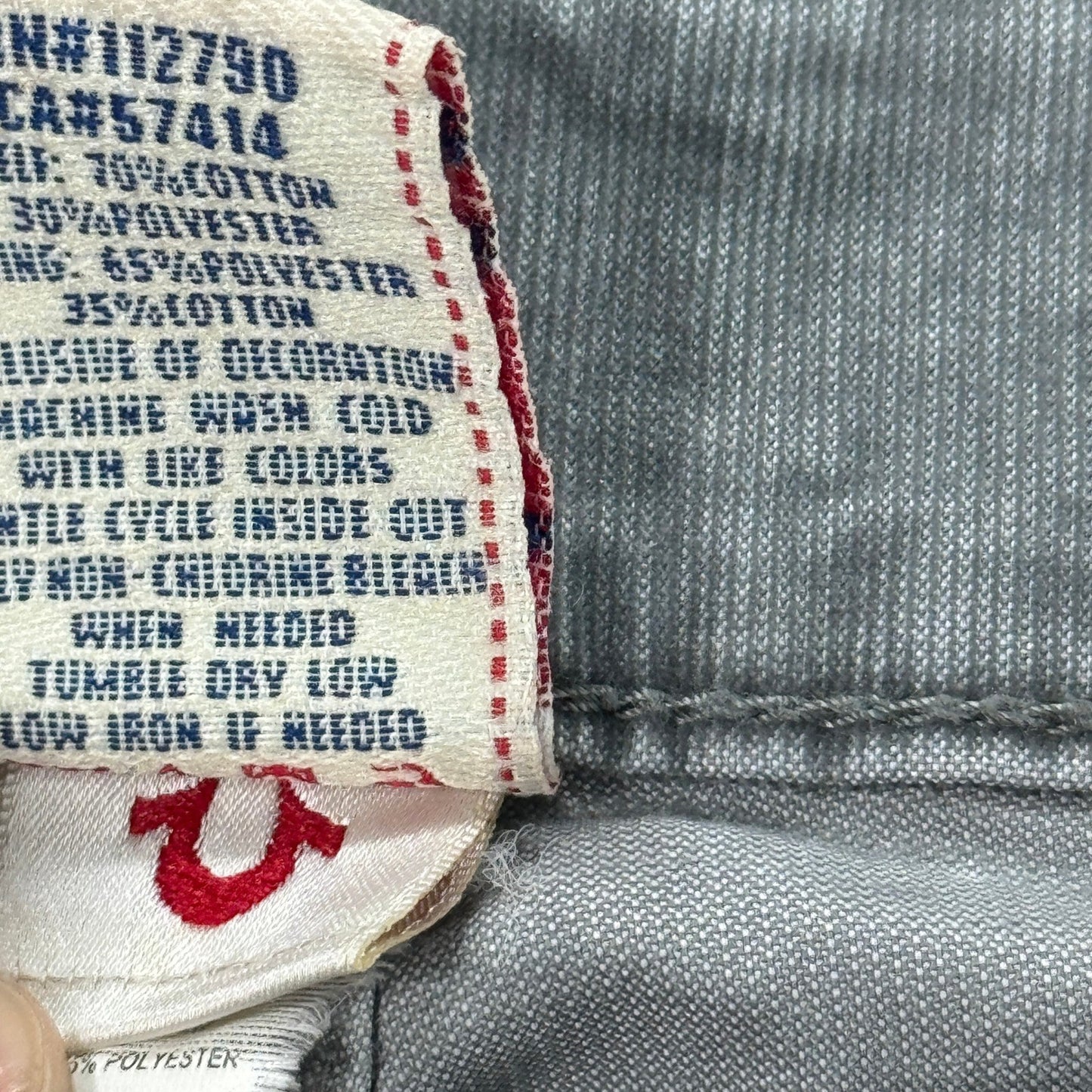 True Religion Ricky Jeans Men's Size 36 Gray Relaxed Fit