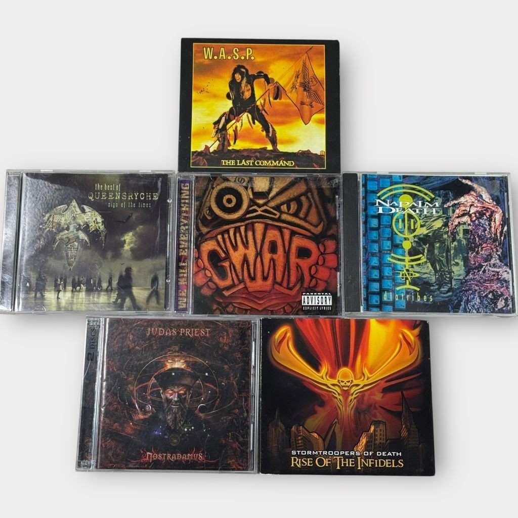 Metal CDs Lot WASP Judas Priest Gwar Napalm Death Queensryche ETC