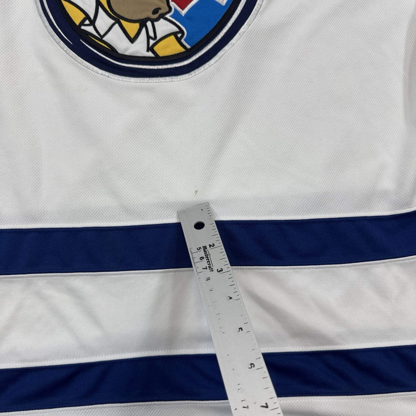 Vintage The Simpsons Hockey Jersey mens XL White The Home Game Pullover Cartoon